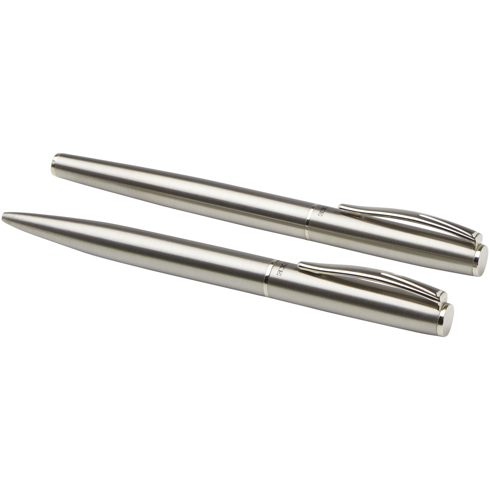 Didimis Kugelschreiber und Tintenroller aus recyceltem Edelstahl (schwarze Mine) silber