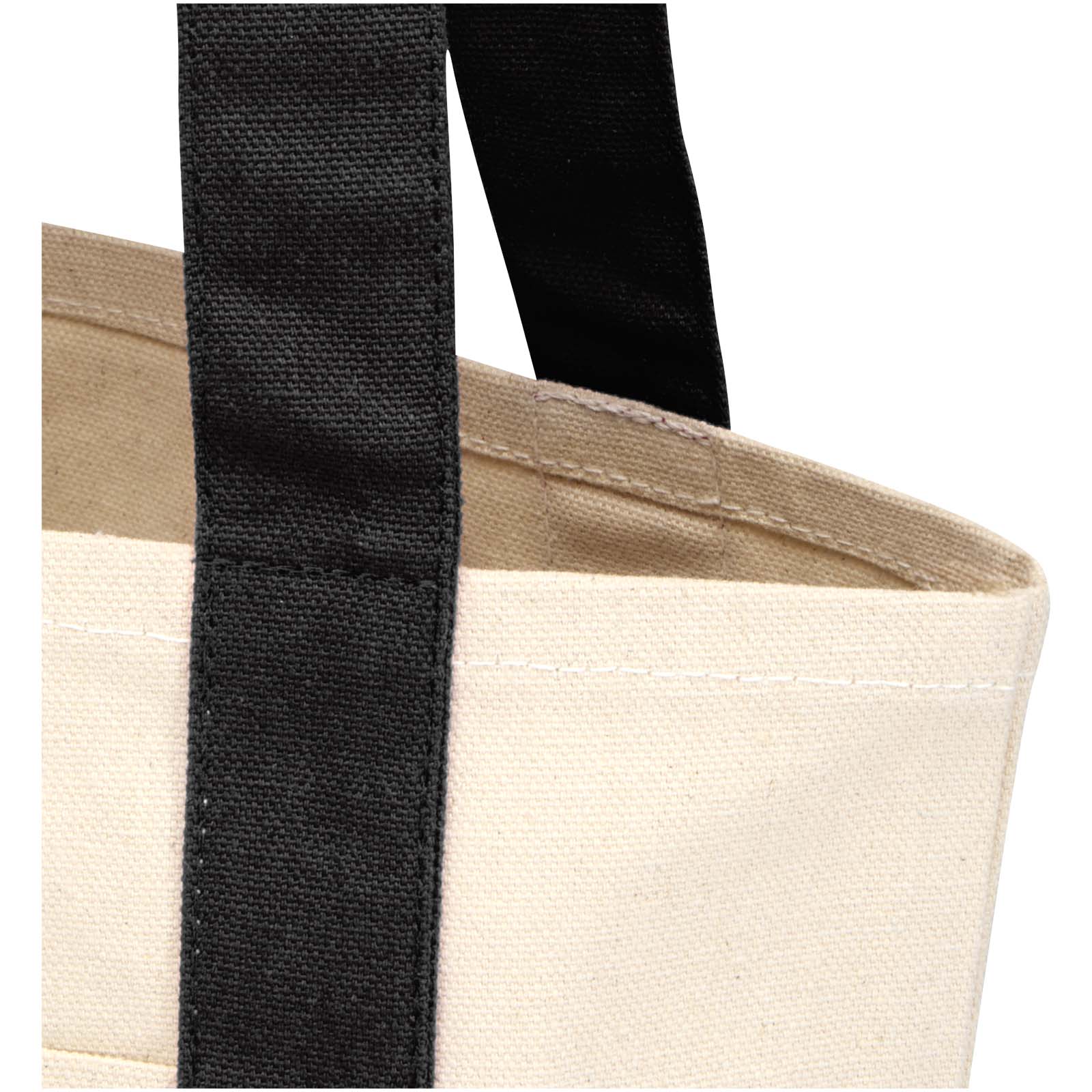 Sam 320 g/m² Mini-Tragetasche aus GRS recycelter Baumwolle schwarz, natur
