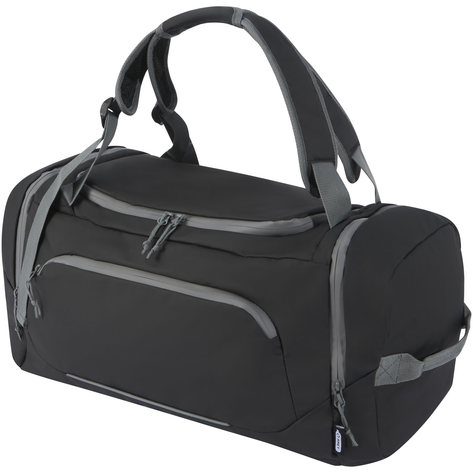 Aqua wasserabweisende Reisetasche aus GRS Recyclingmaterial 35 L schwarz