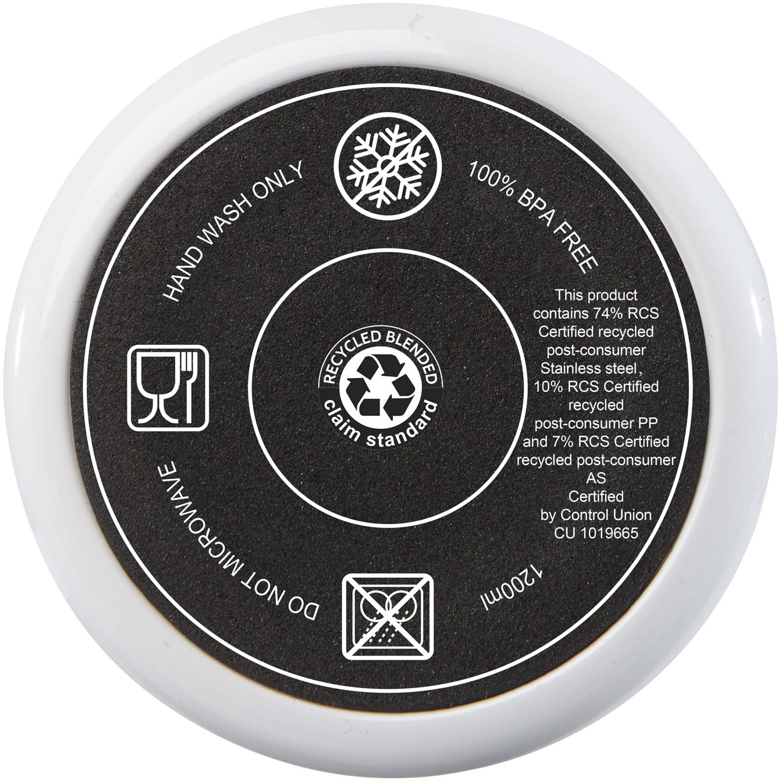 Melbourne 1200 ml RCS-zertifizierter Isolierbecher mit Strohhalm weiss