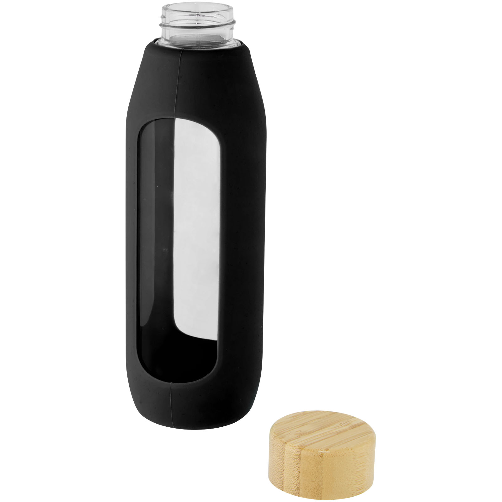 Tidan 600 ml Flasche aus Borosilikatglas mit Silikongriff schwarz