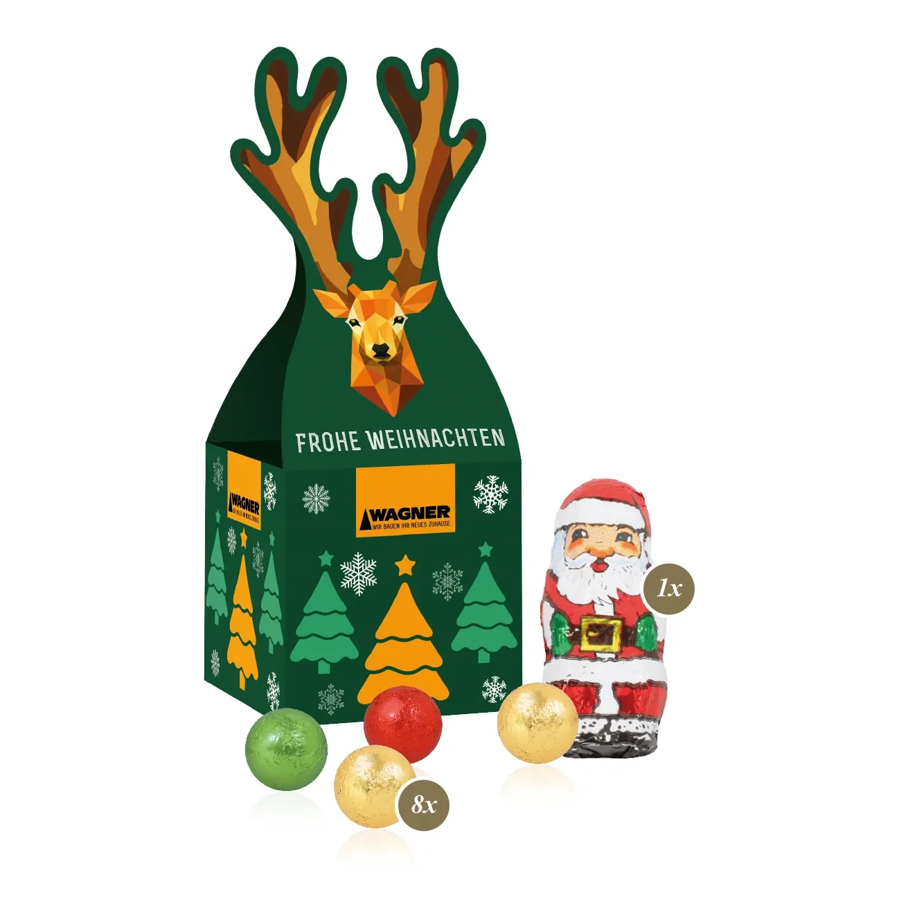 3D Präsent "Rentier" mit Fairtrade® Schokolade
