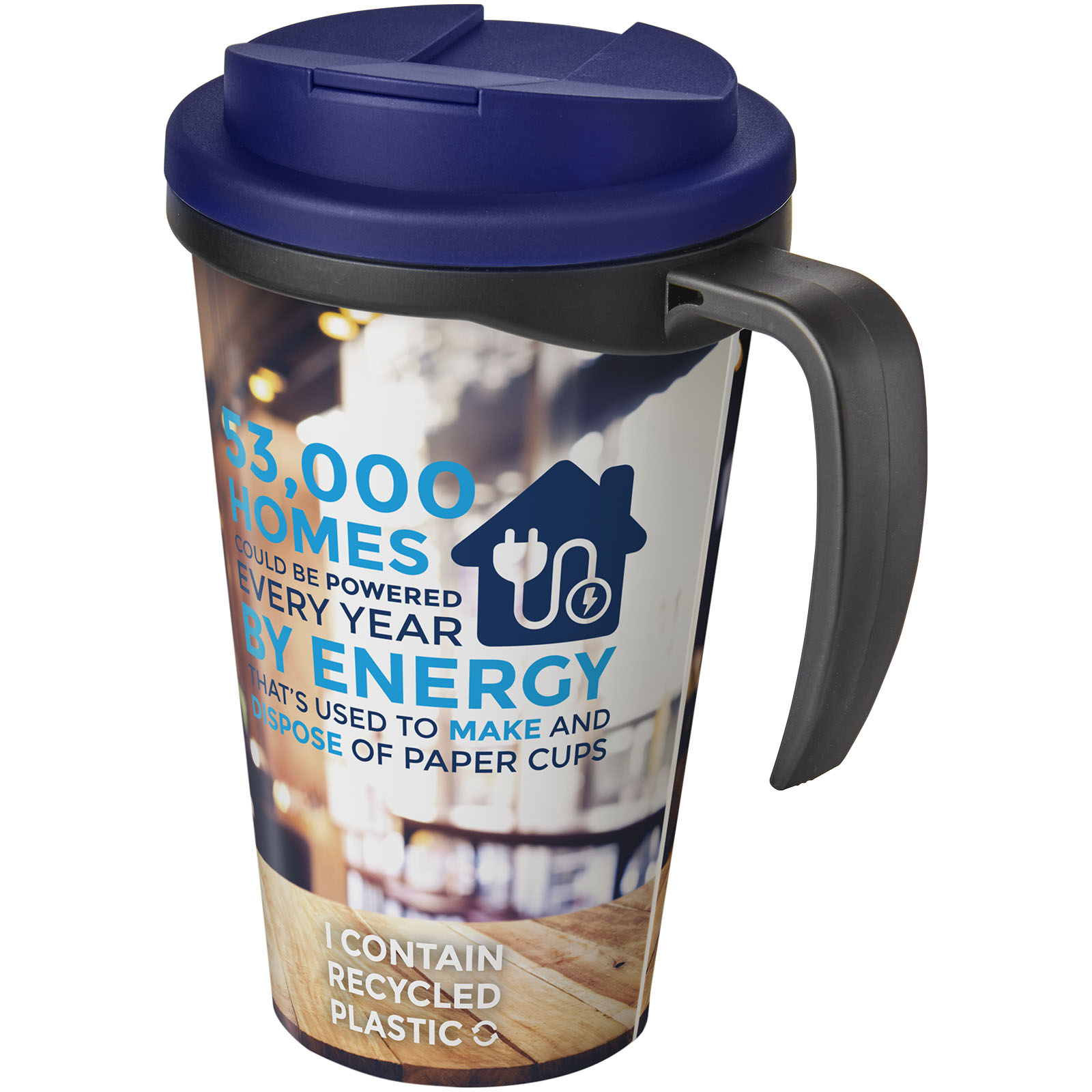 Brite-Ameriano® Grande 350 ml Isolierbecher mit auslaufsicherem Schraubverschluss schwarz, blau