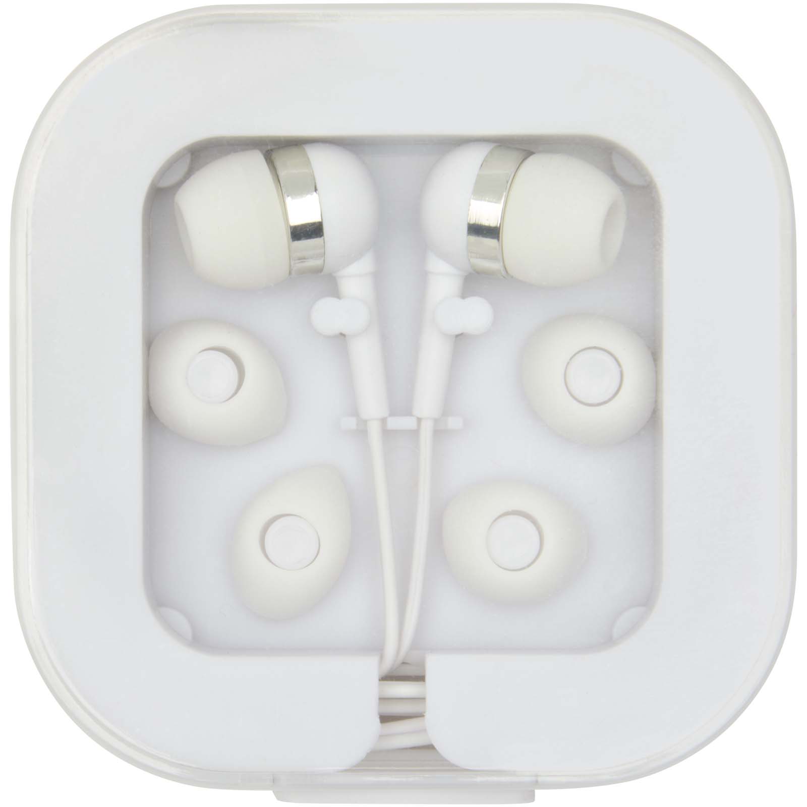 Baekdu kabelgebundenes Headset Typ-C mit Aufbewahrungsbox aus recyceltem Kunststoff weiss