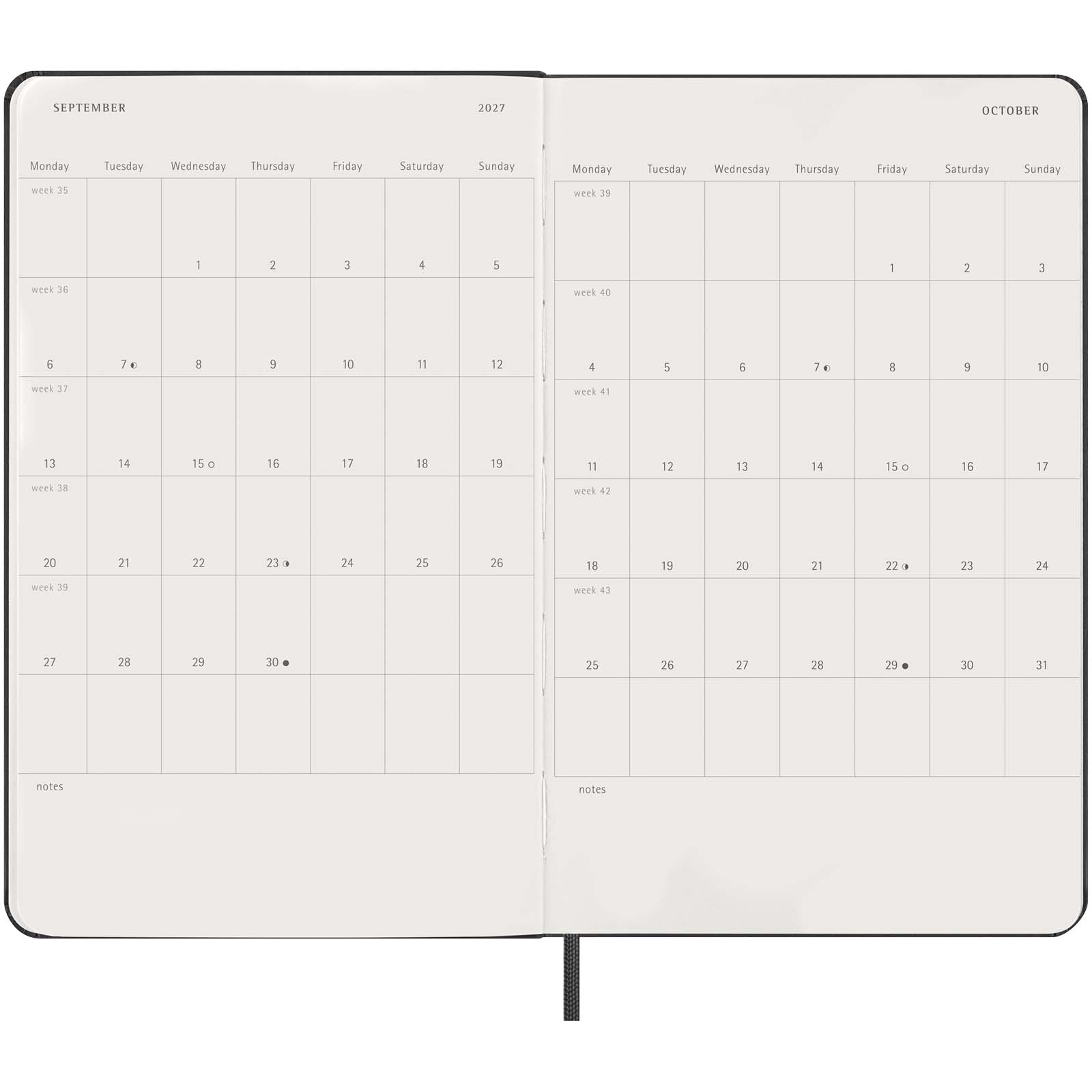 Moleskine Hardcover 12 Monate Tageskalender schwarz