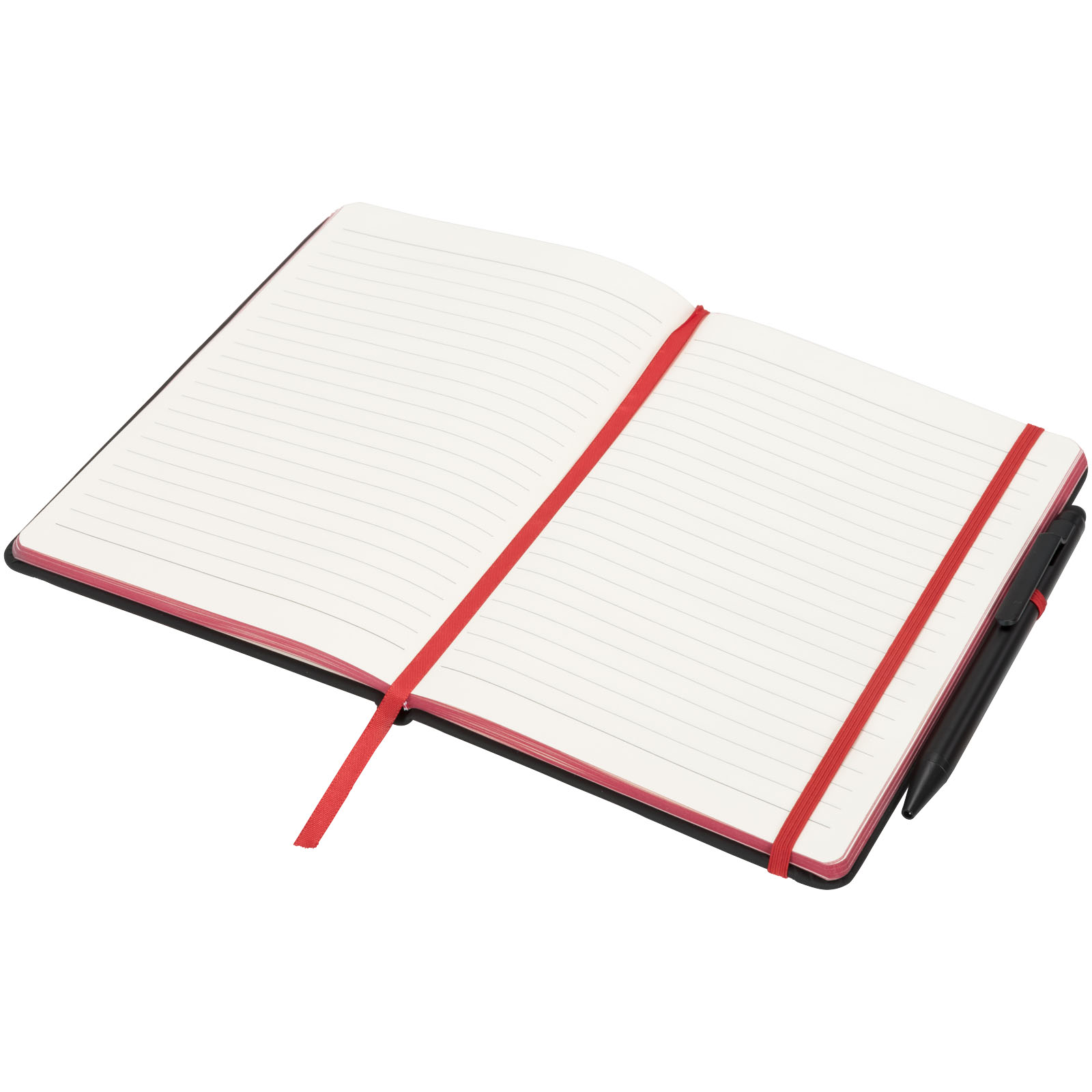 Noir Edge A5 Notizbuch mit farbigem Rand schwarz, rot