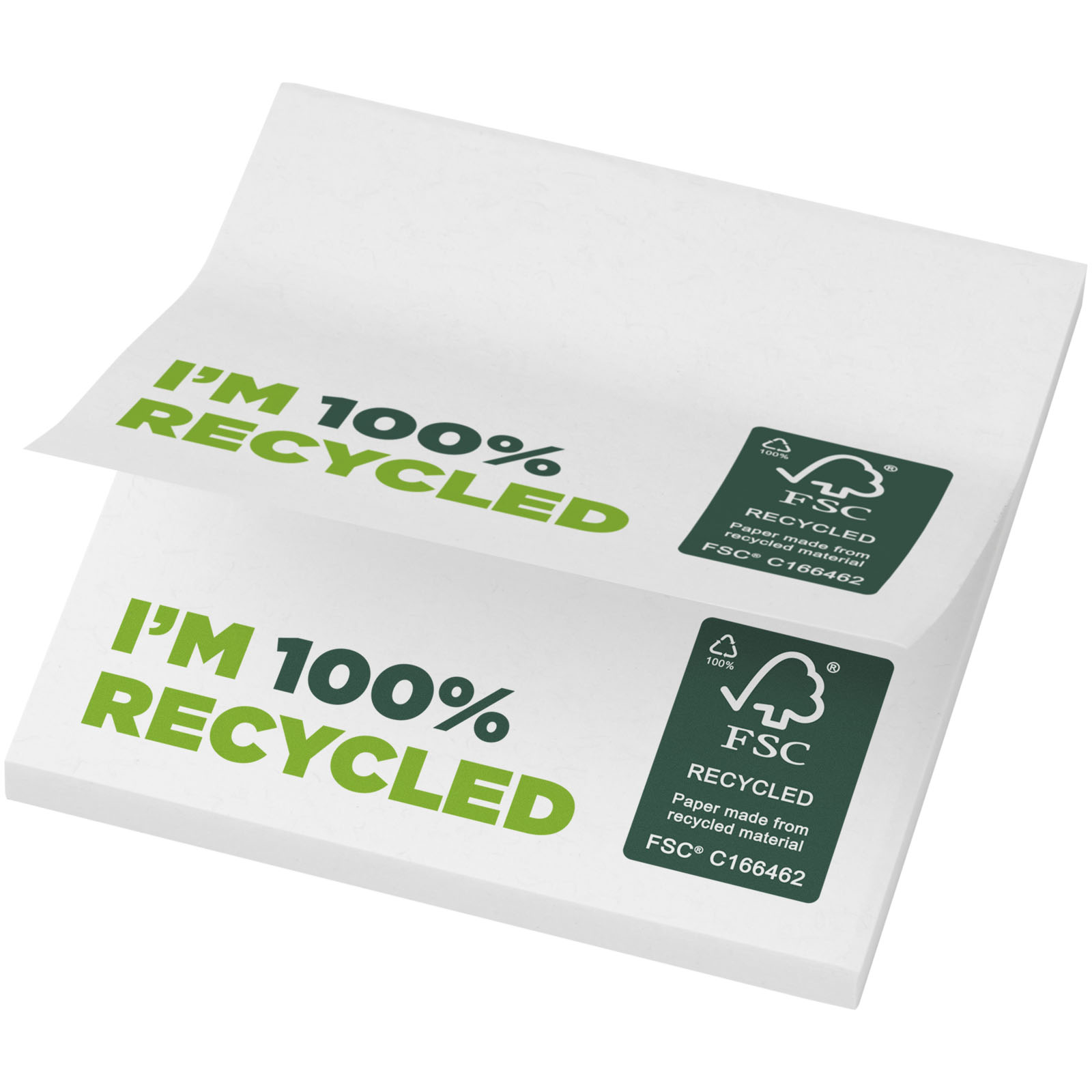 Sticky-Mate® recycelte Haftnotizen 75 x 75 mm weiss