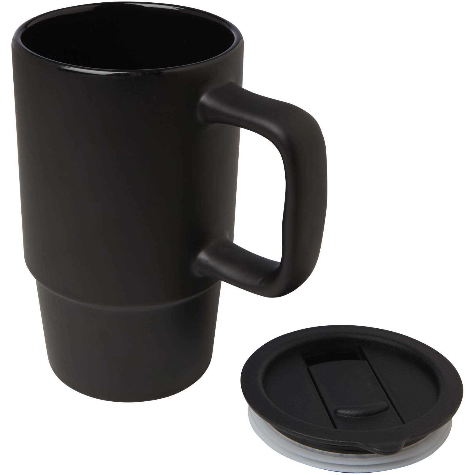 Carter 450 ml Keramiktasse mit Kunststoffdeckel schwarz