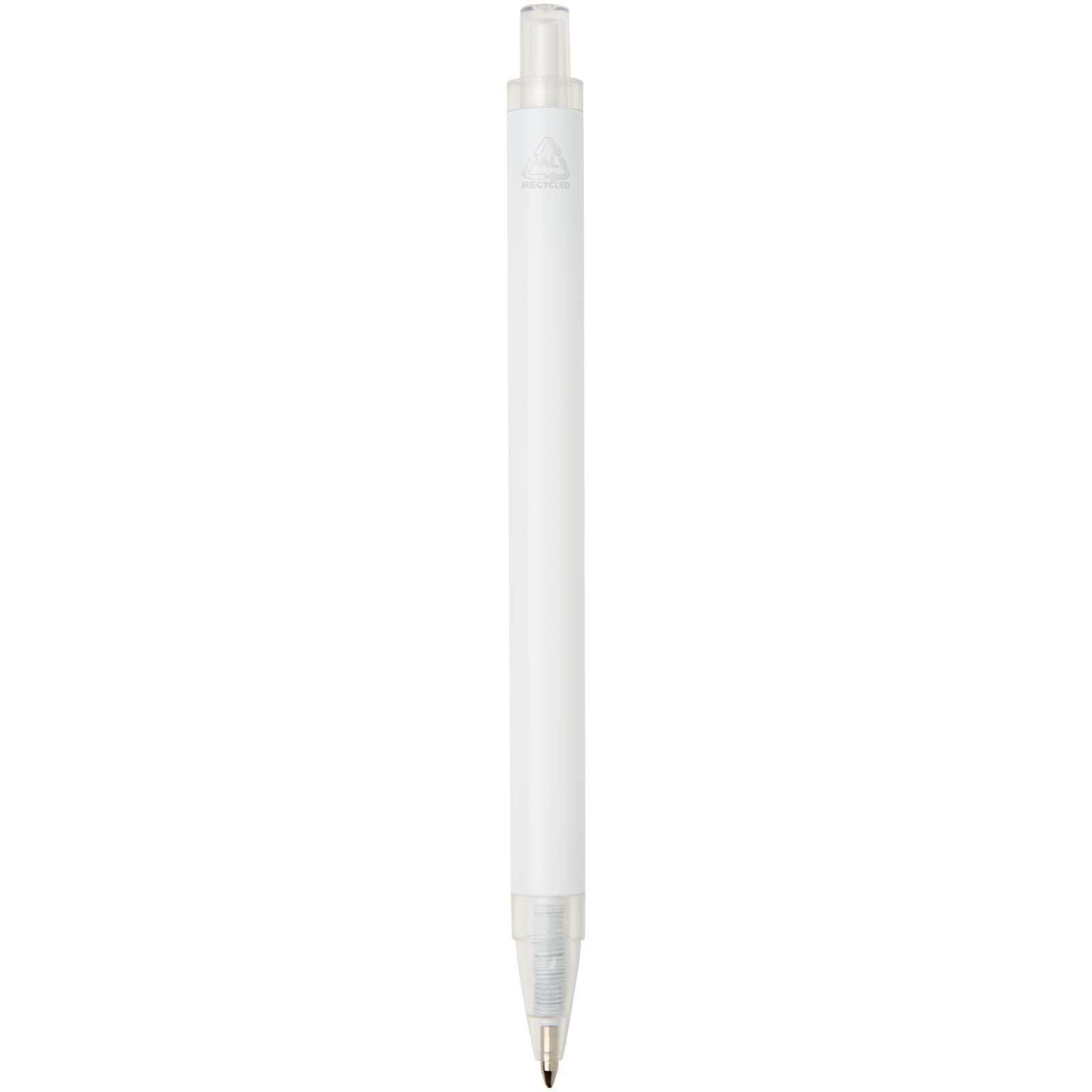 Spectrum Kugelschreiber aus recyceltem Aluminium blaue Tinte weiss