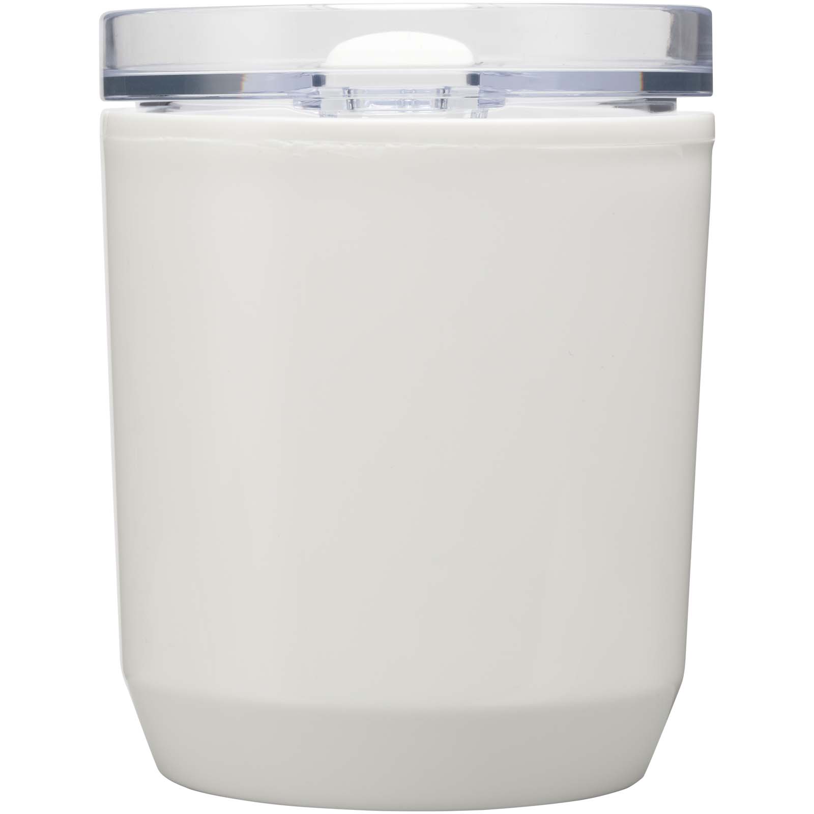 Hudson 180 ml doppelwandiger Becher aus recyceltem Kunststoff weiss