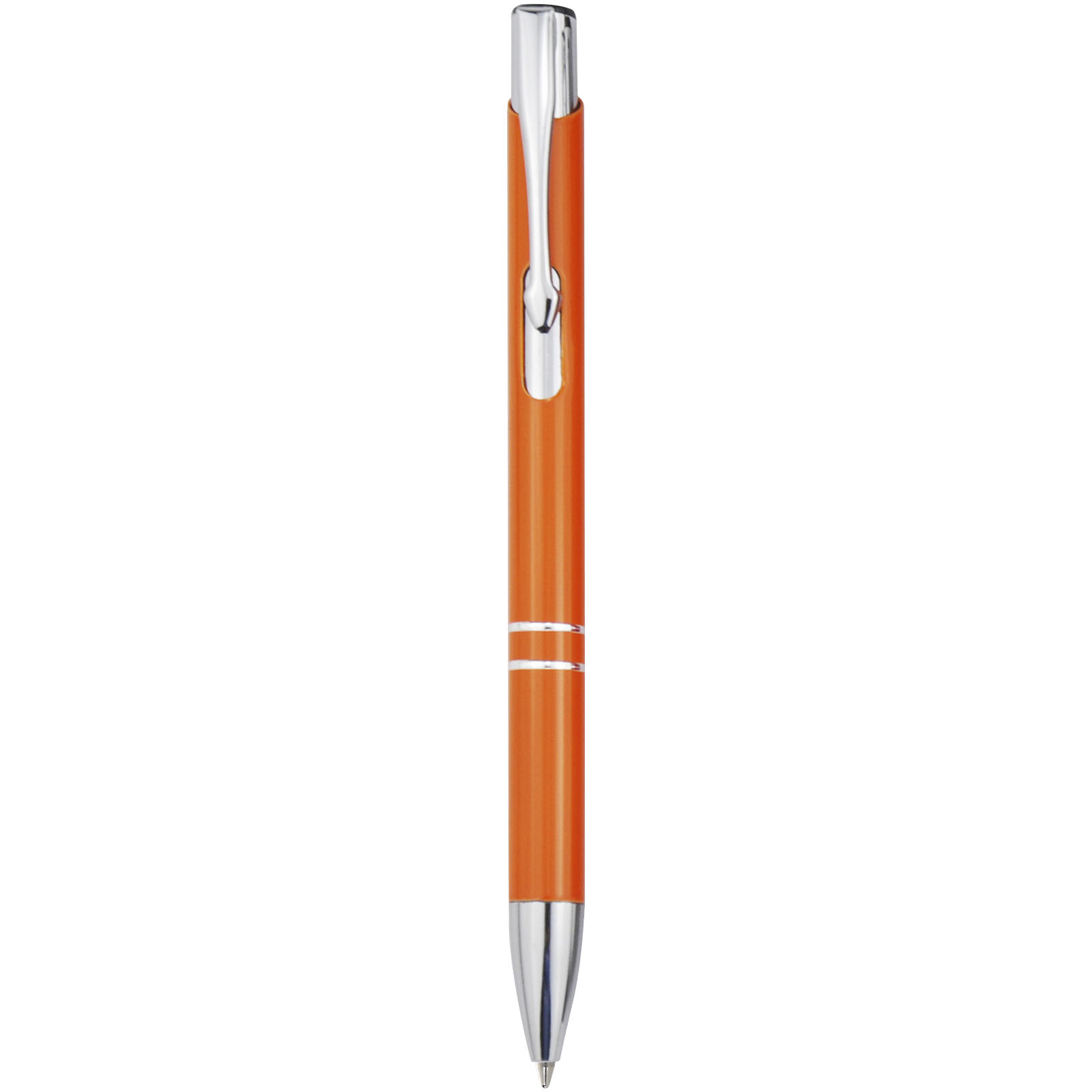 Moneta Kugelschreiber aus recyceltem Aluminium (schwarze Mine) orange