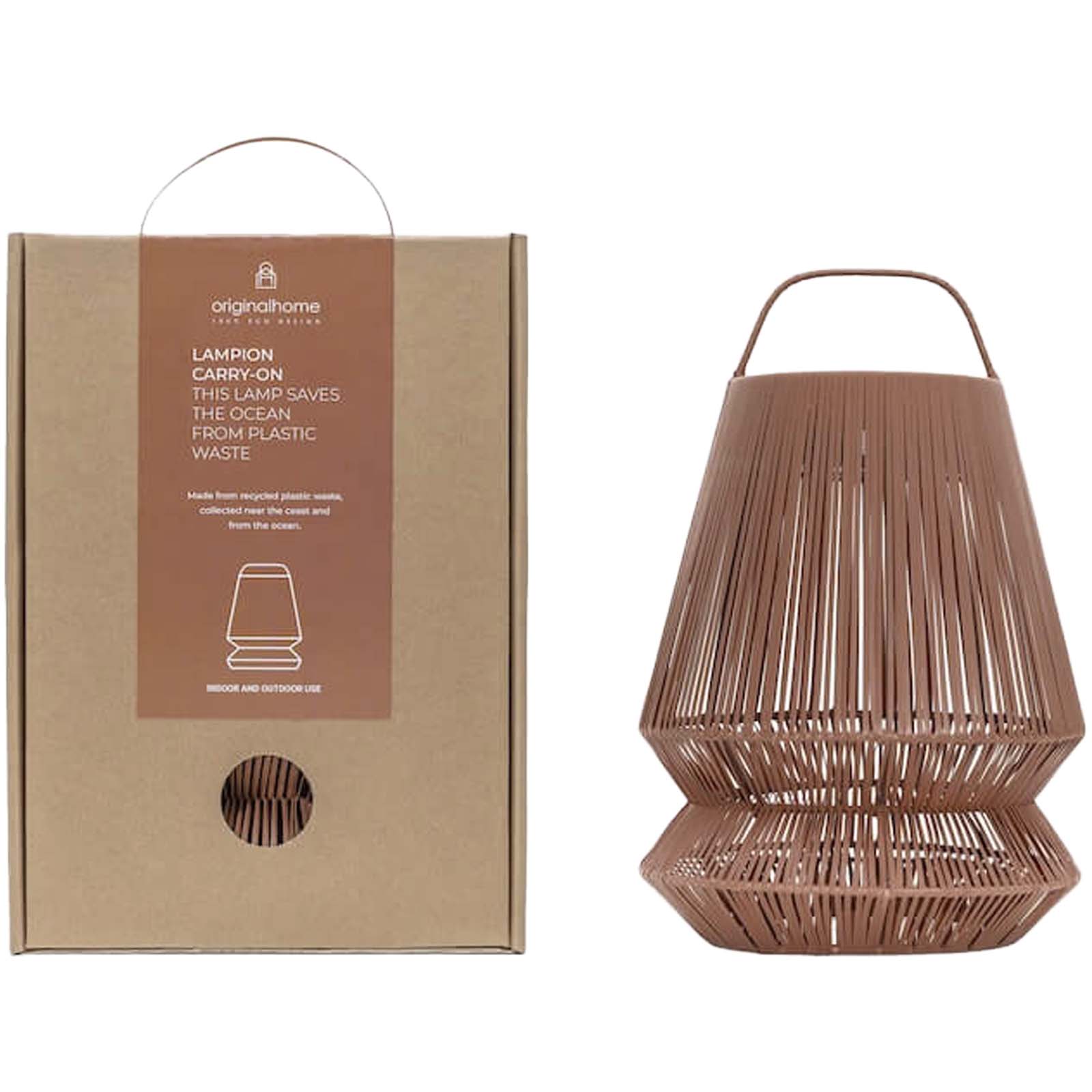 Originalhome Lampion tragbare Laterne aus recyceltem Material ziegelstein