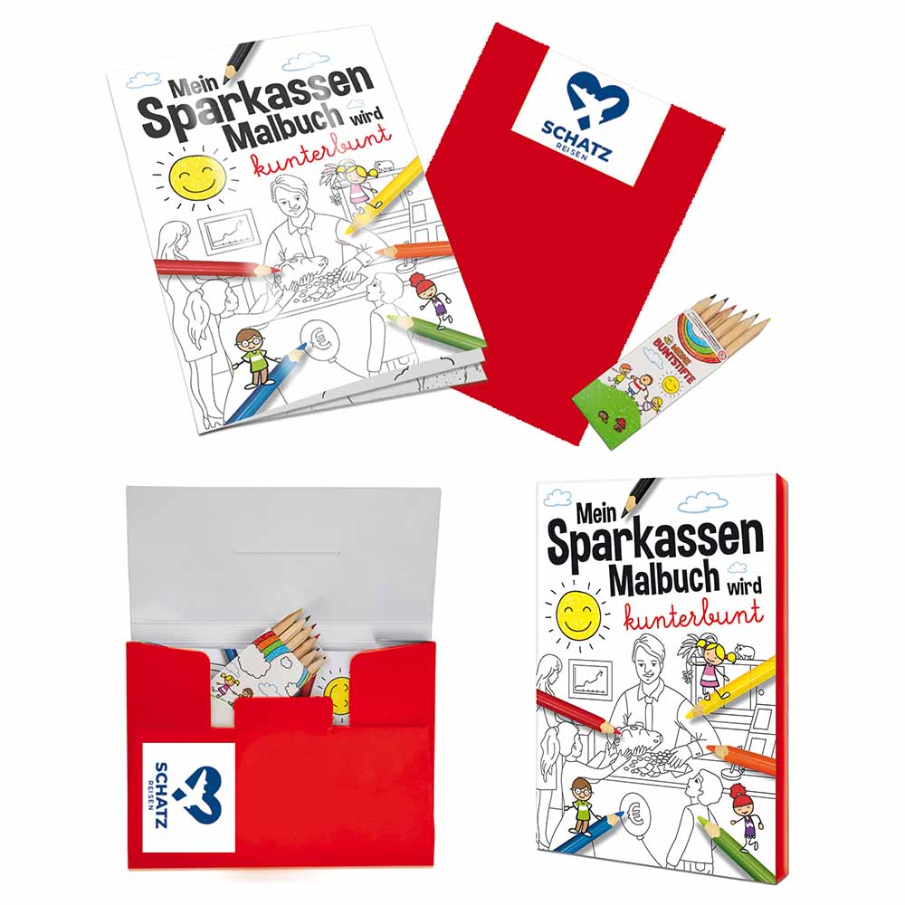Malbuch / Mal-Set A6 - Sparkassen