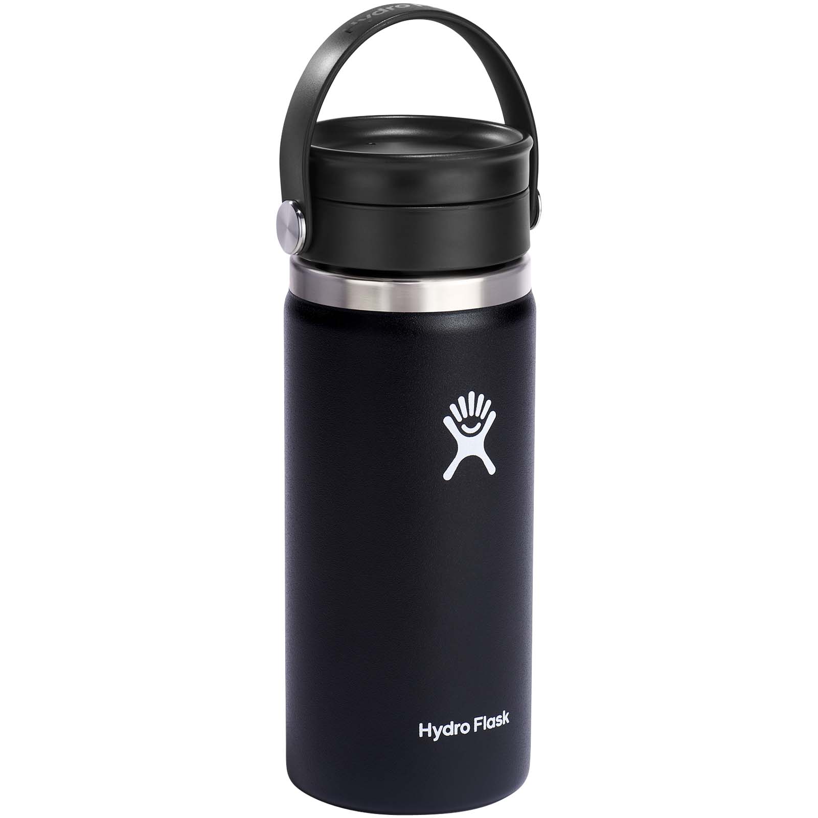 Hydro Flask Isolierbecher aus Edelstahl mit breiter Öffnung 473 ml und Flex Sip™ Deckel schwarz