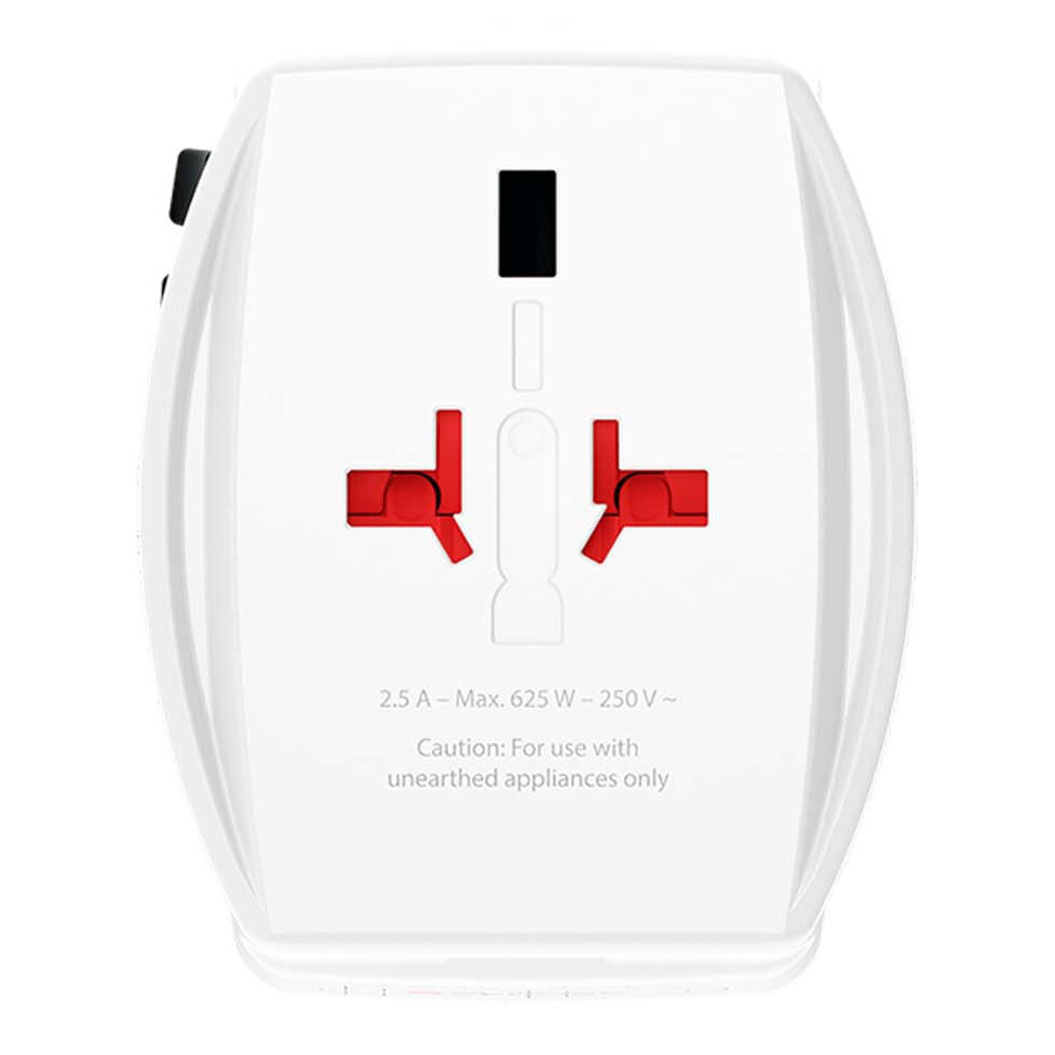 SKROSS® MUV AC65PD Reiseadapter mit USB-C Kabel weiss