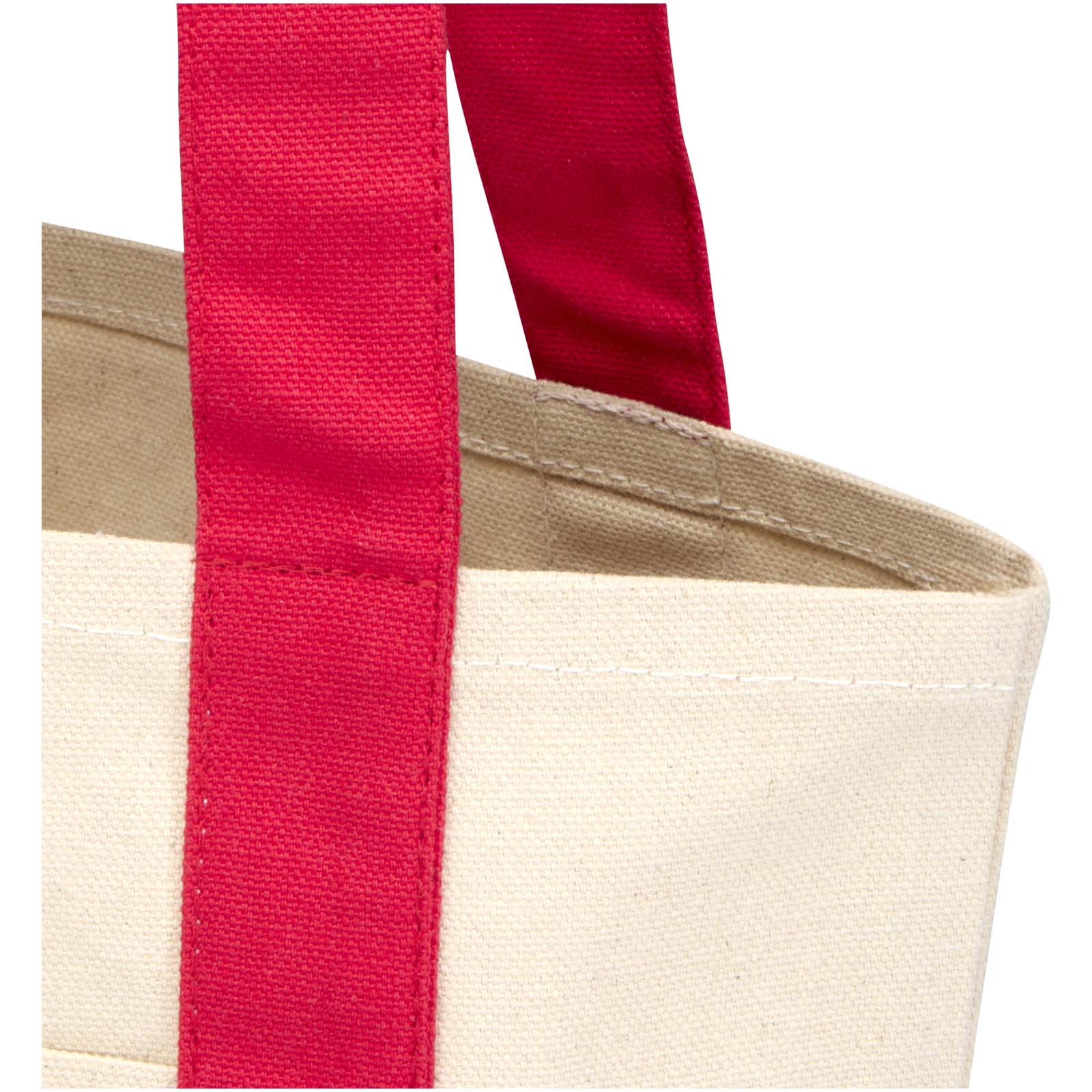 Sam 320 g/m² Mini-Tragetasche aus GRS recycelter Baumwolle rot, natur