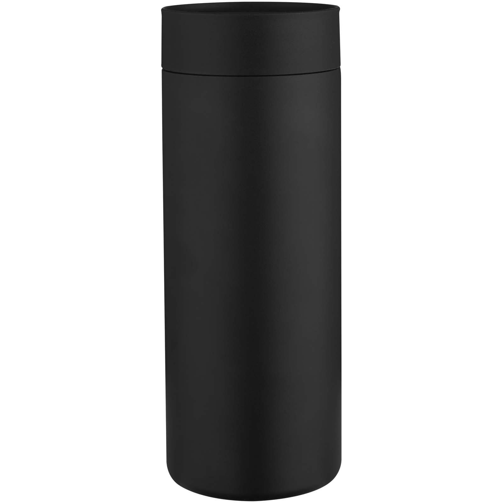 Illuminate 650 ml RCS-zertifizierte doppelwandige Trinkflasche aus recyceltem Edelstahl mit 3-teiligem Deckelset schwarz