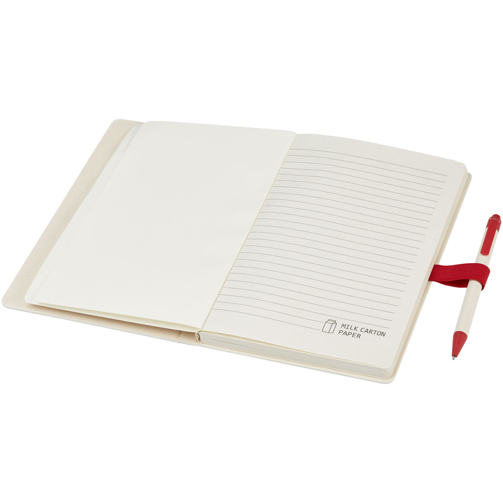 Dairy Dream A5 Notizbuch und Kugelschreiber-Set aus recyceltem Milchkarton rot