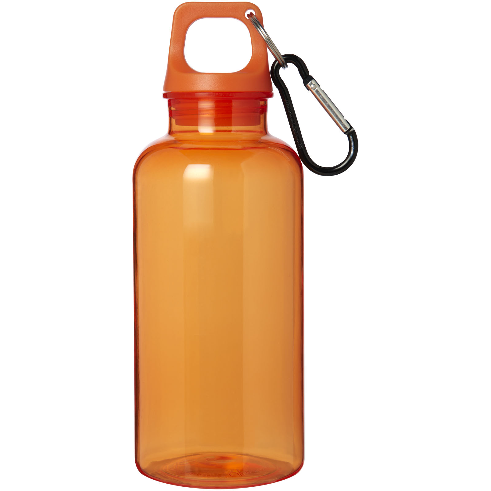 Oregon 400 ml RCS-zertifizierte Trinkflasche aus recyceltem Kunststoff mit Karabiner orange