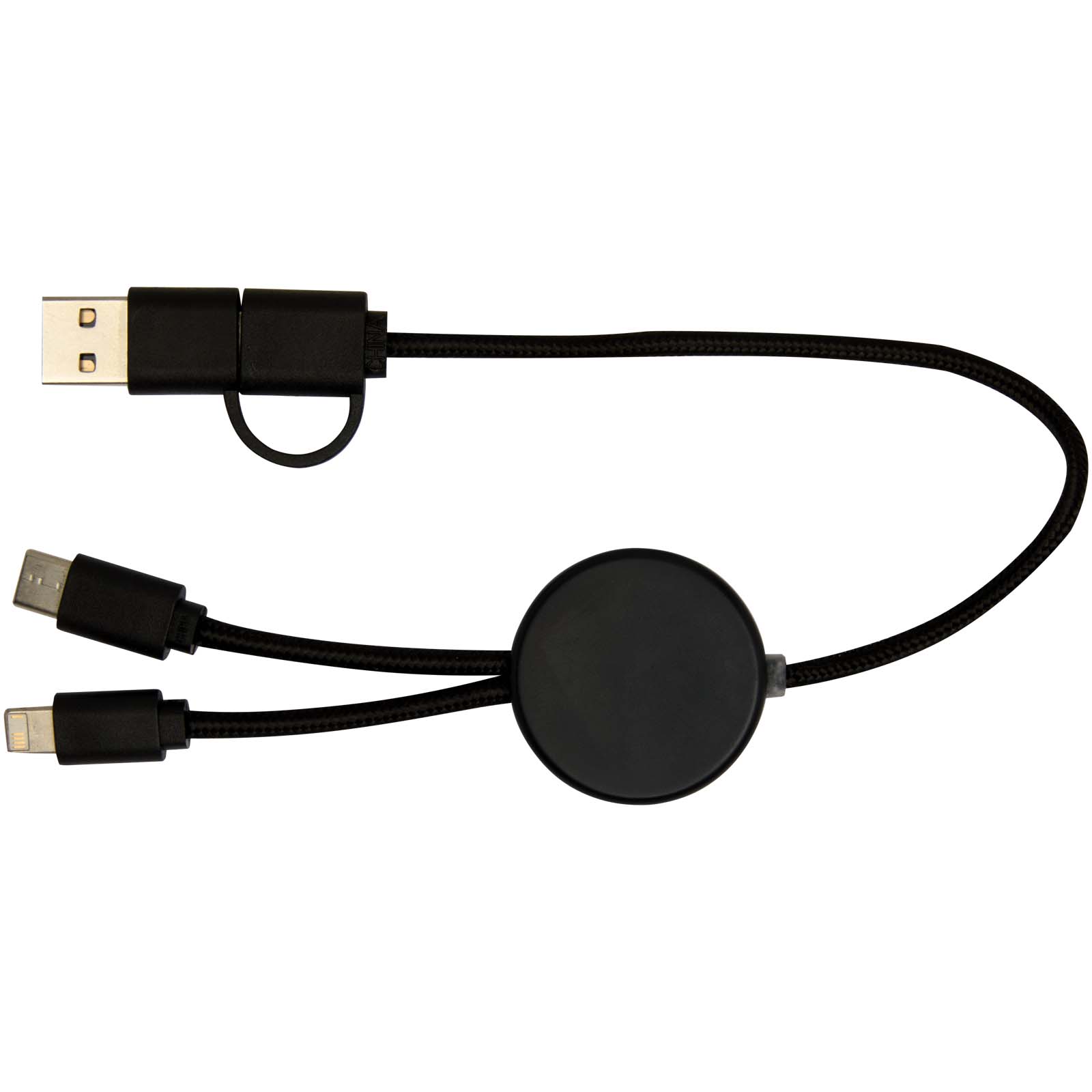 Citala 30 cm 5-in-1 Kabel aus recyceltem Kunststoff für Datenübertragung und 27W Schnellladung schwarz