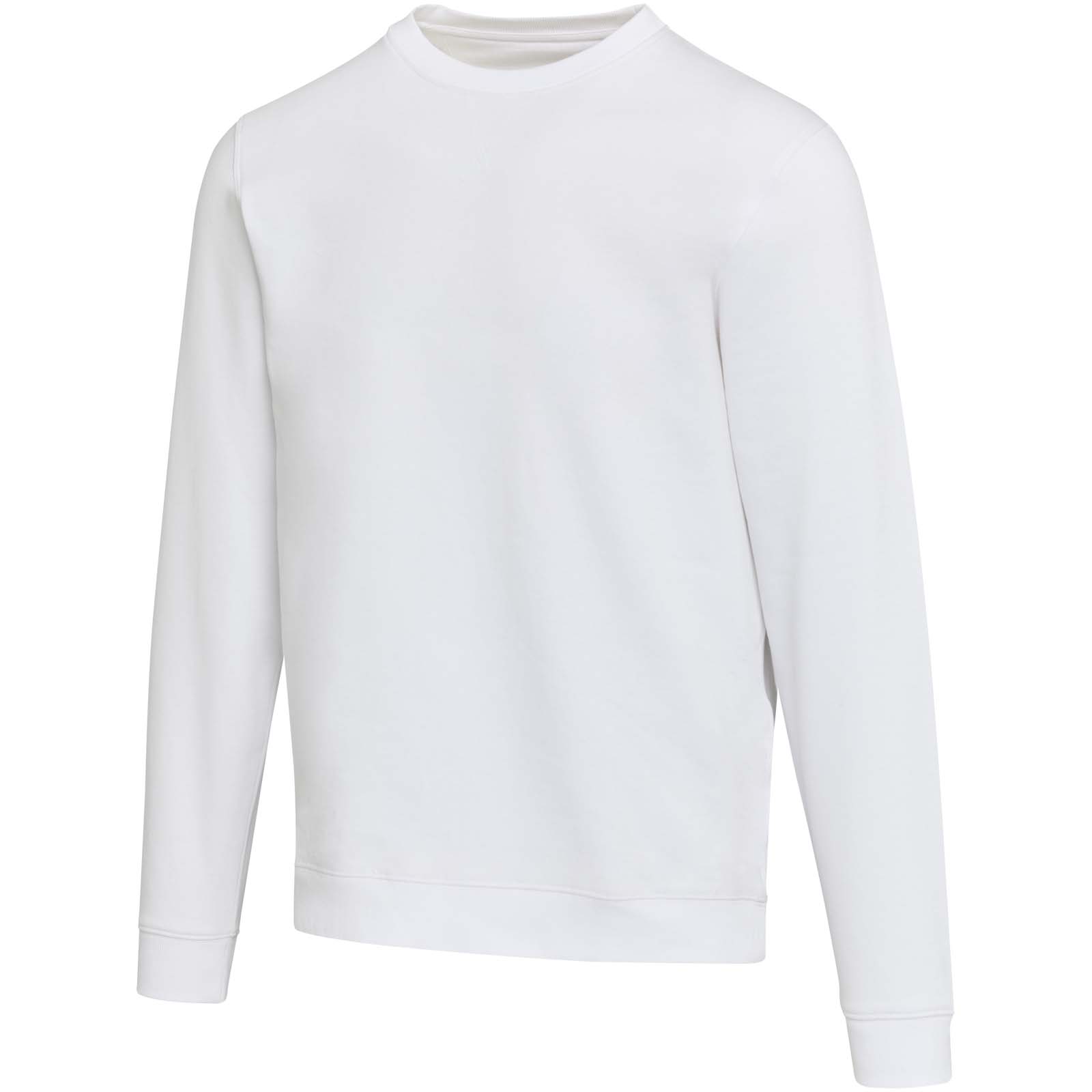 Jasper 280 g/m² Pullover mit Rundhalsausschnitt aus recycelter Bio Baumwolle (OCS), unisex weiss