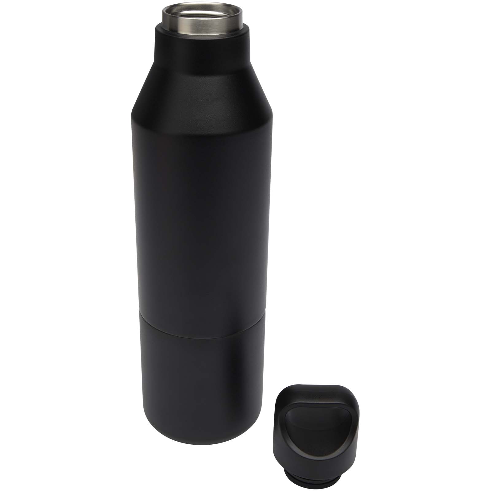 Odessy 600 ml Isolierflasche und 300 ml Becher aus RCS recyceltem Edelstahl schwarz