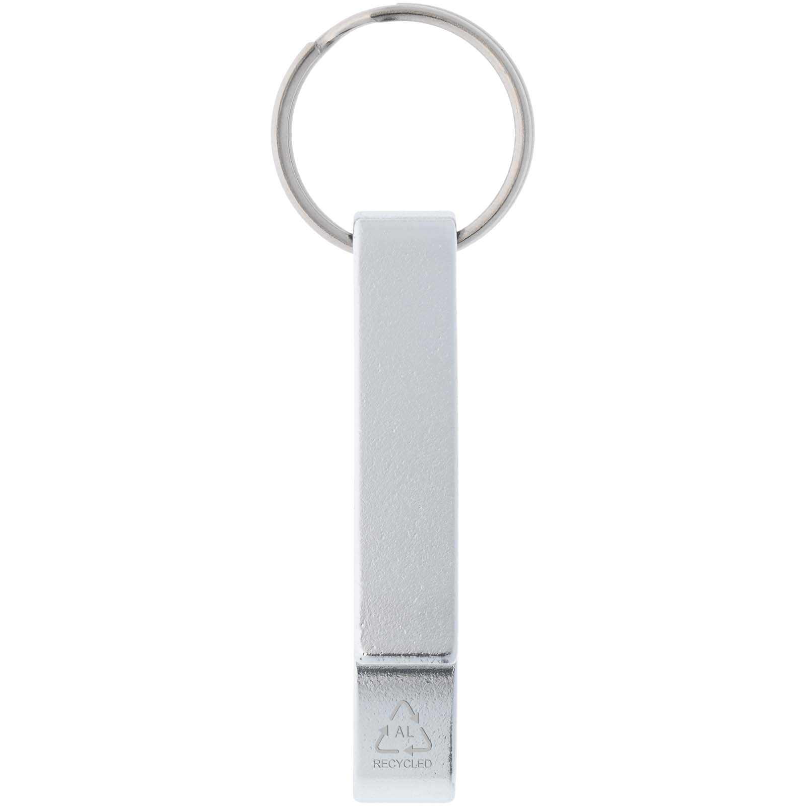 Tao Schlüsselanhänger mit Flaschen- und Dosenöffner aus recyceltem RCS Aluminium silber