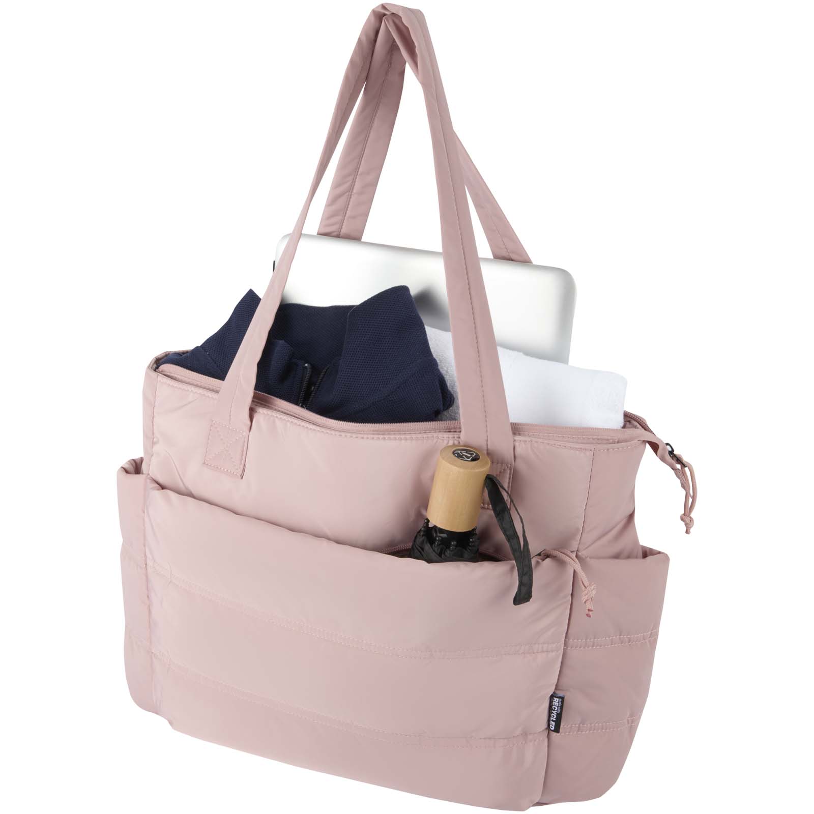 Puffer 15,6" GRS recycelte Laptoptragetasche 18L altrosa