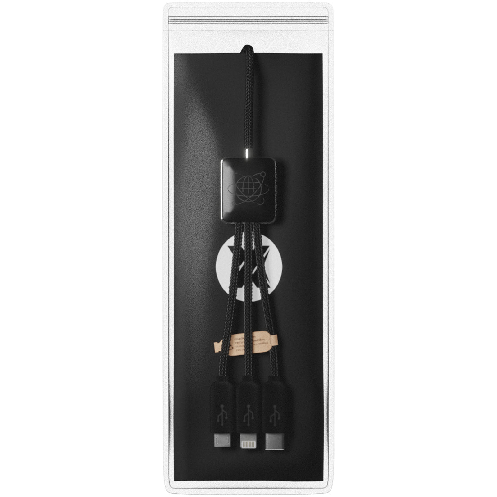 SCX.design C45 5-in-1 rPET-Ladekabel mit Datentransfer schwarz