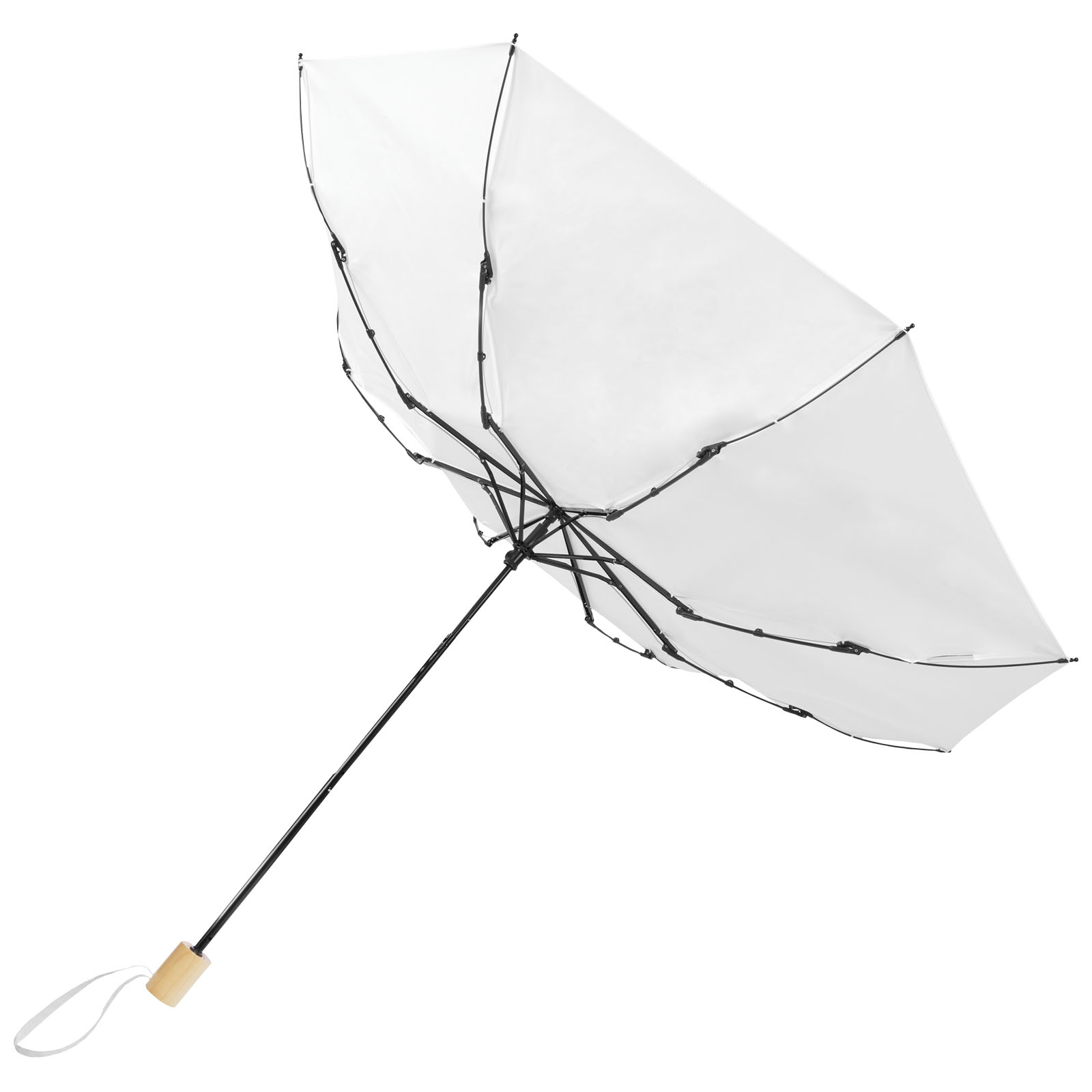 Birgit 21'' faltbarer winddichter Regenschirm aus recyceltem PET weiss