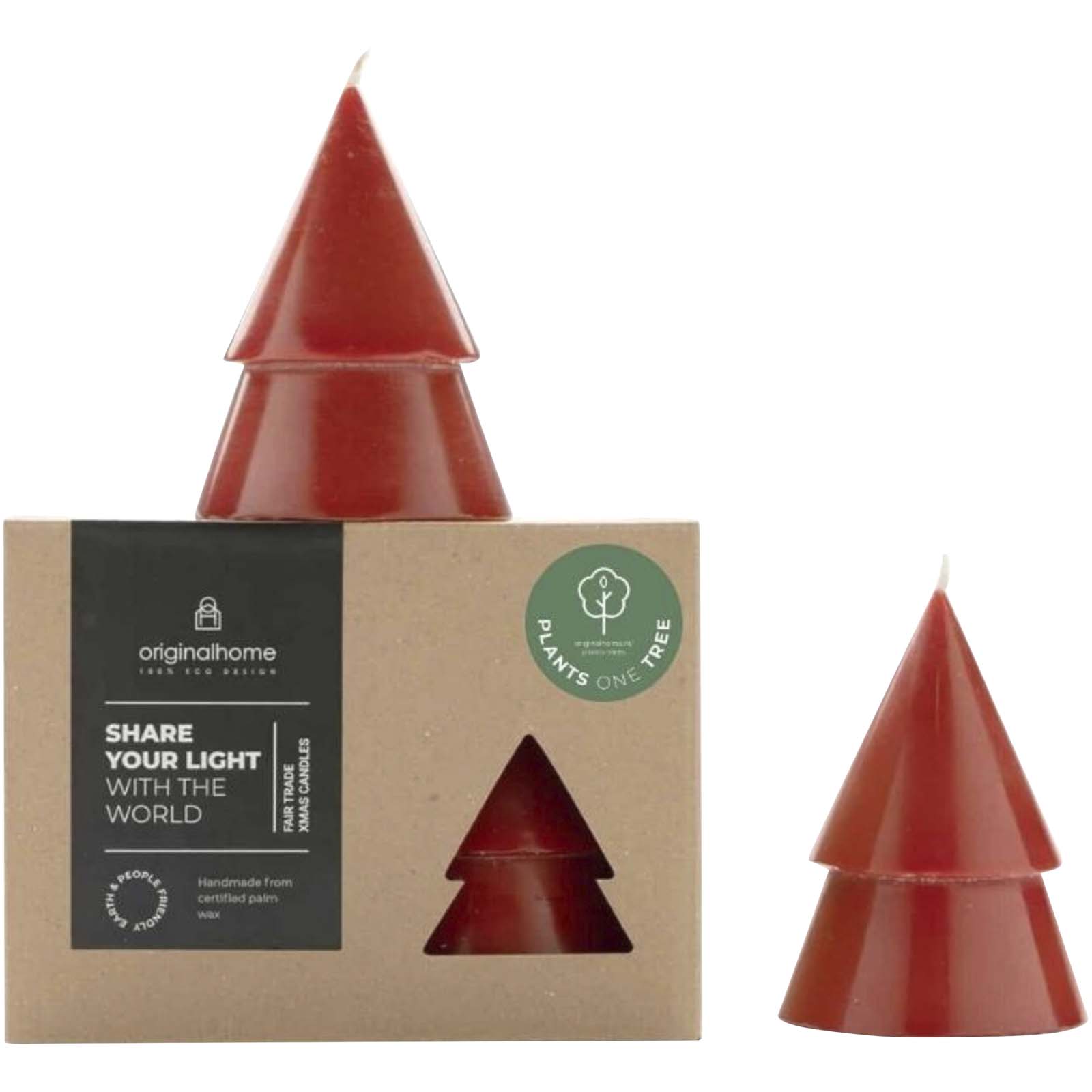 Originalhome Weihnachtsbaum Kerze M, 2er Set rot