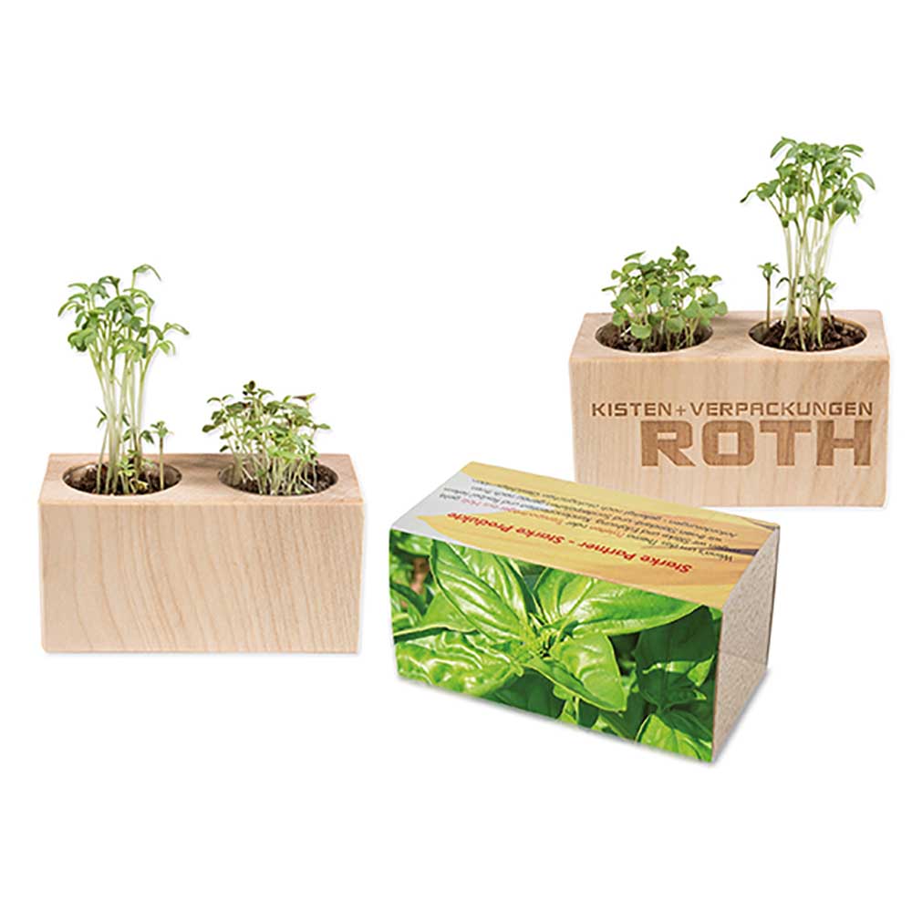 Pflanz-Holz 2er Set mit Samen
