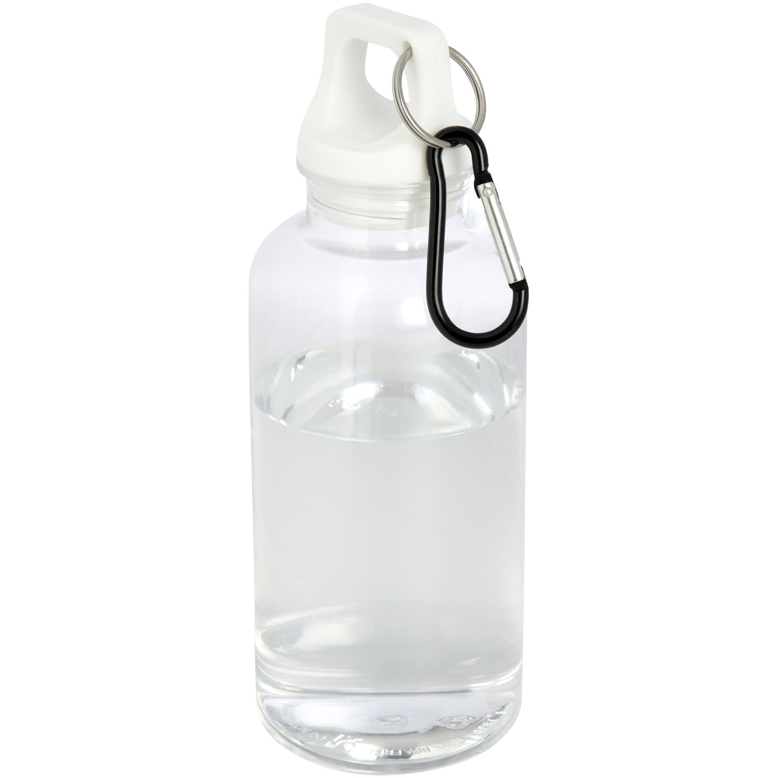 Oregon 400 ml RCS-zertifizierte Trinkflasche aus recyceltem Kunststoff mit Karabiner weiss