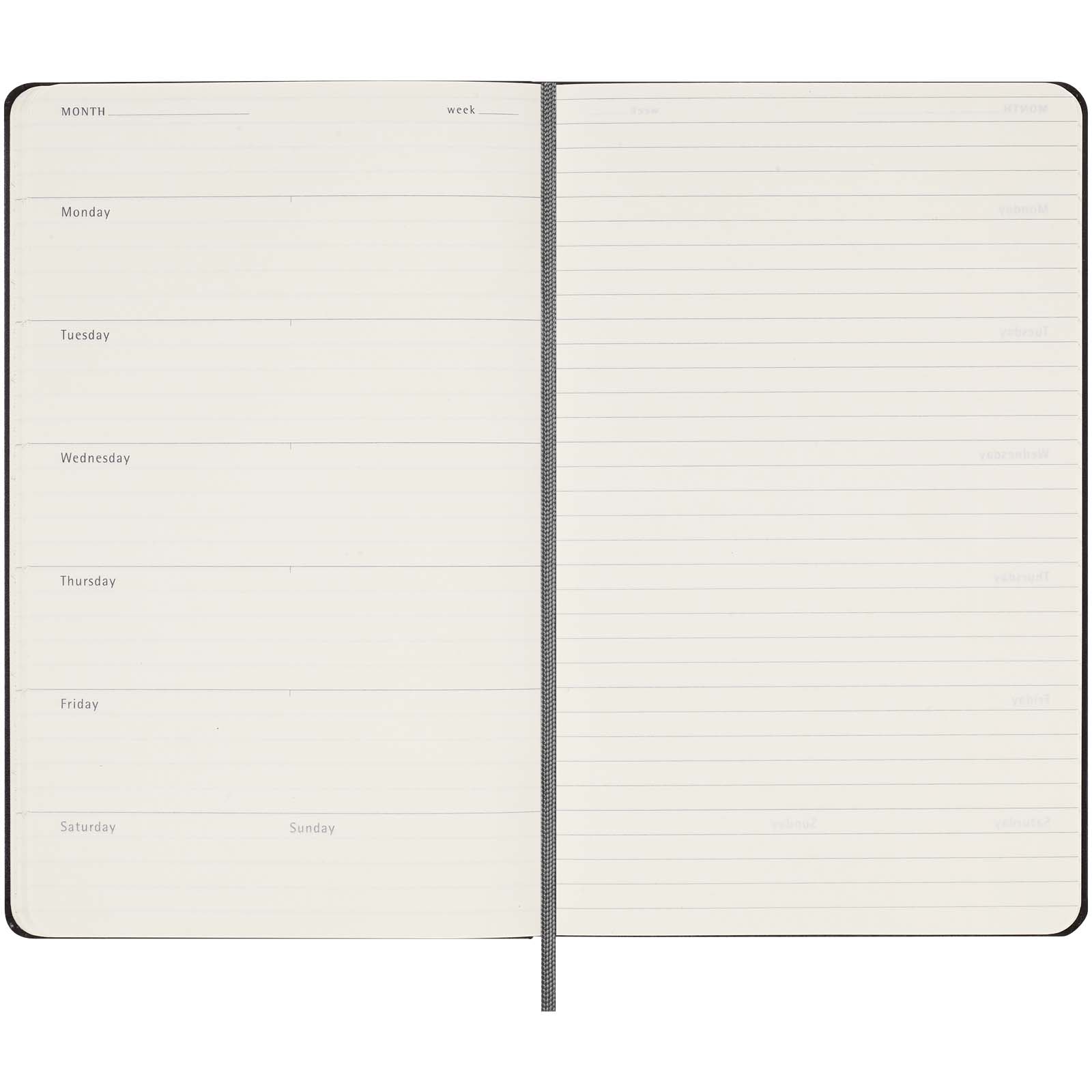 Moleskine Hardcover Wochenplaner L, undatiert schwarz
