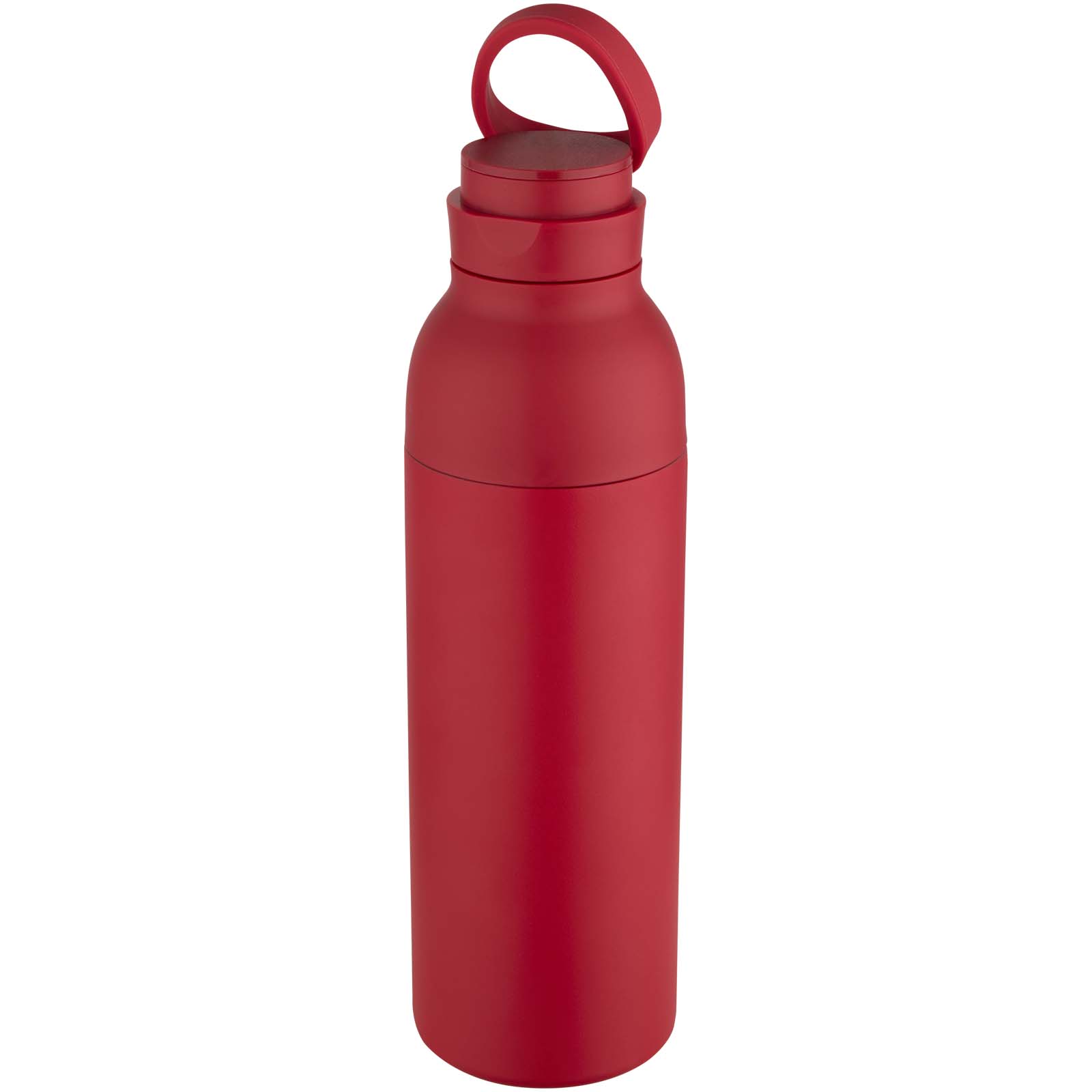 Illuminate 650 ml RCS doppelwandige Isolierflasche aus recyceltem Edelstahl rot