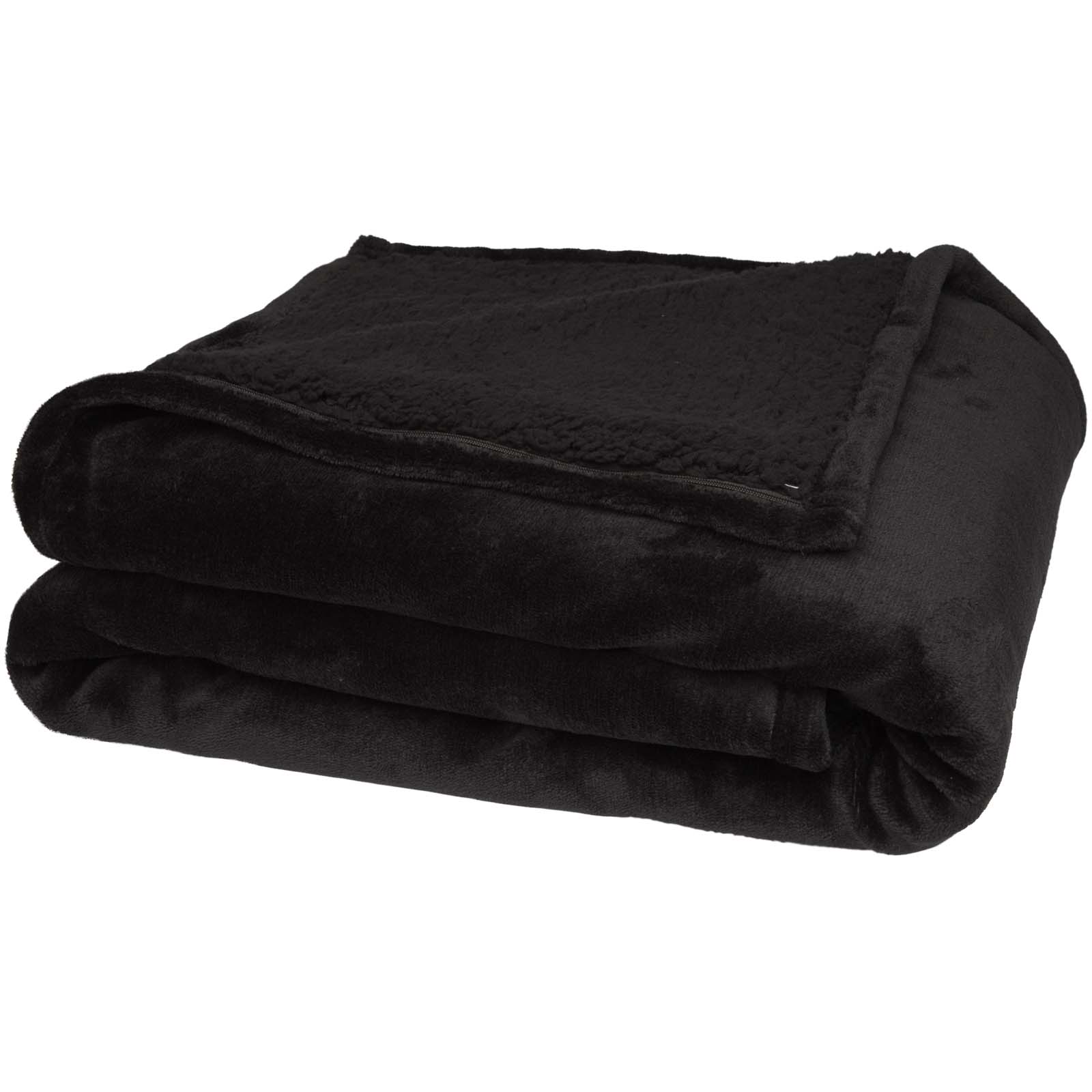 Ashen GRS-recycelte Sherpa Decke schwarz