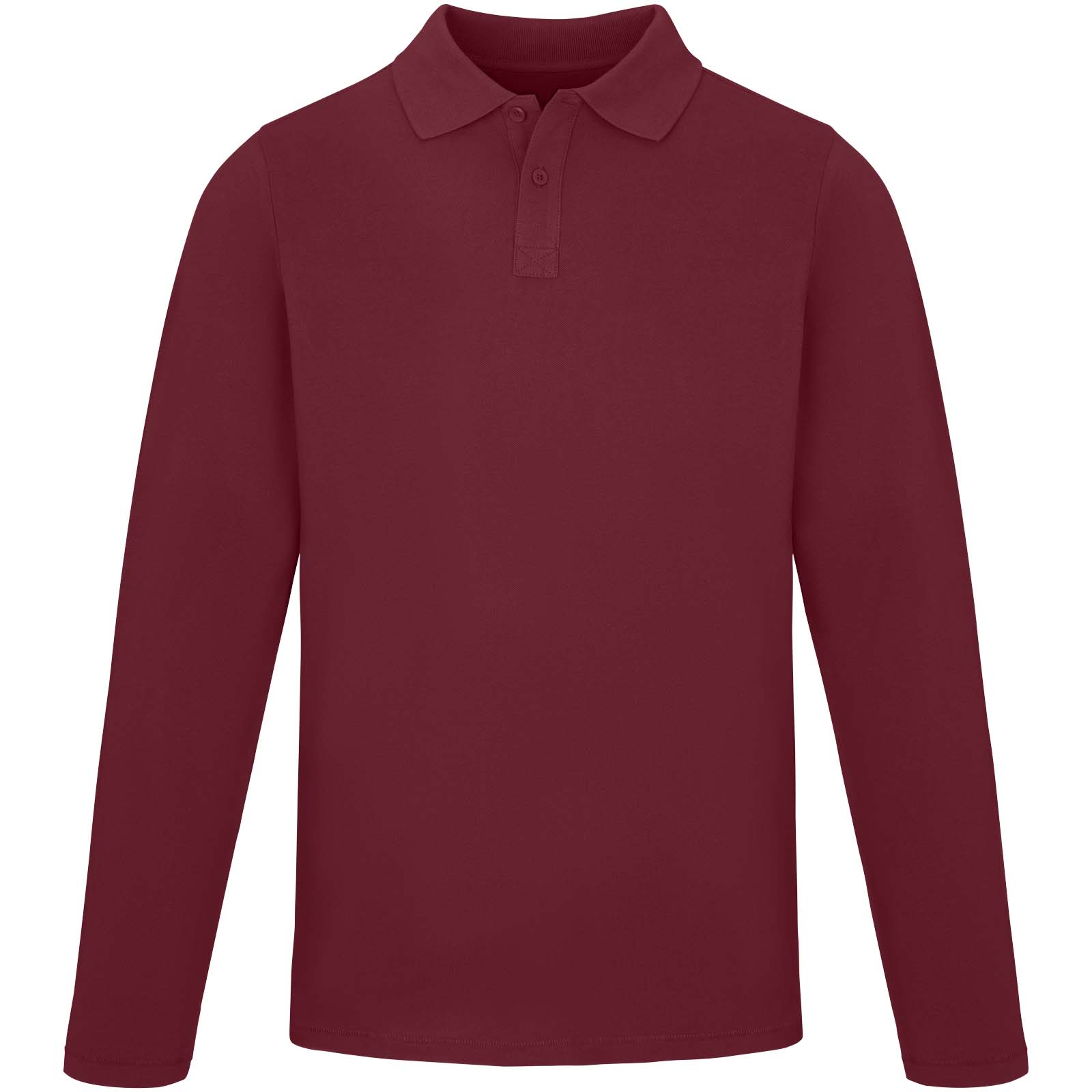 Calgary 180 g/m² Langarm Poloshirt für Herren Tiefes Burgunderrot