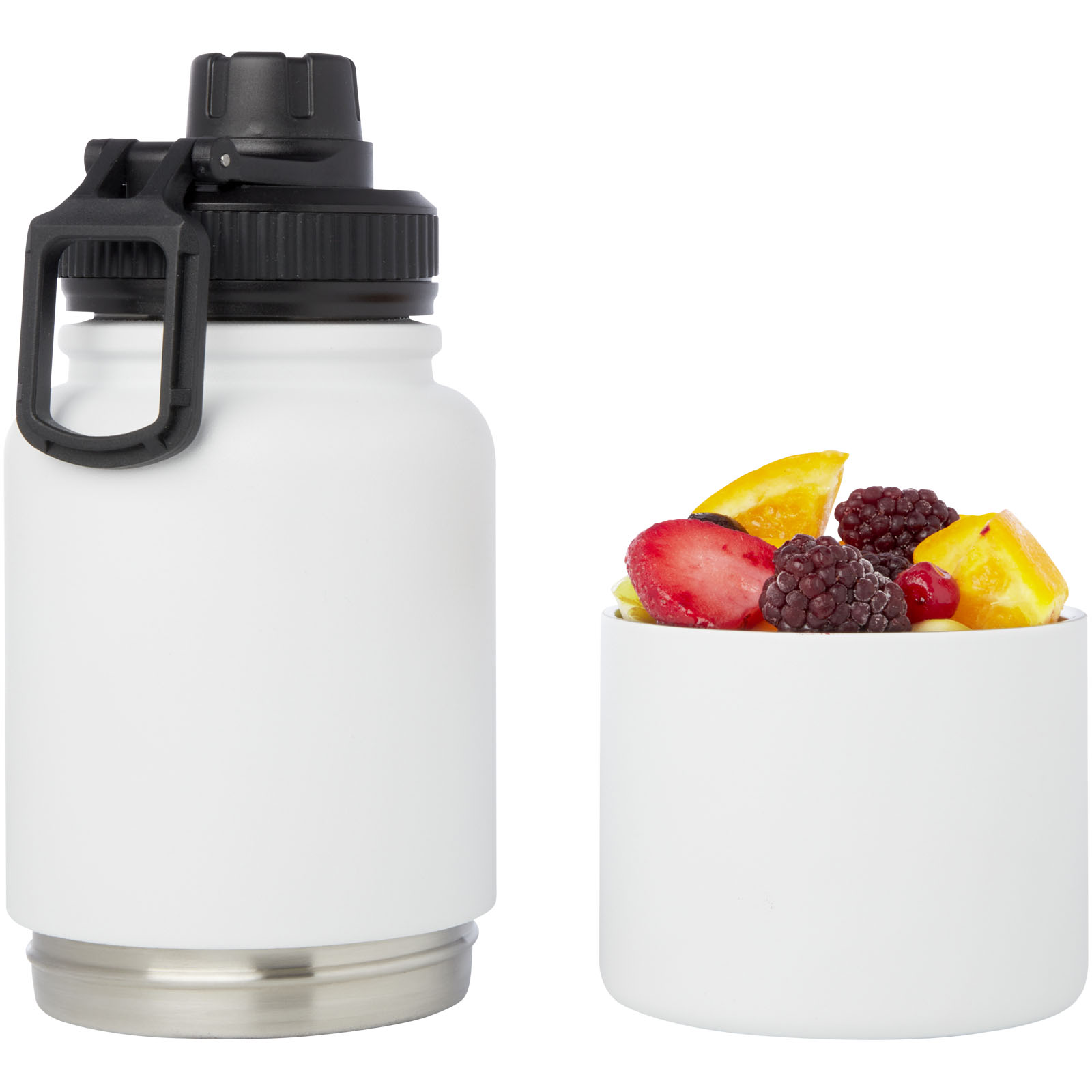 Dupeca 840 ml RCS-zertifizierte Isolierflasche aus Edelstahl weiss