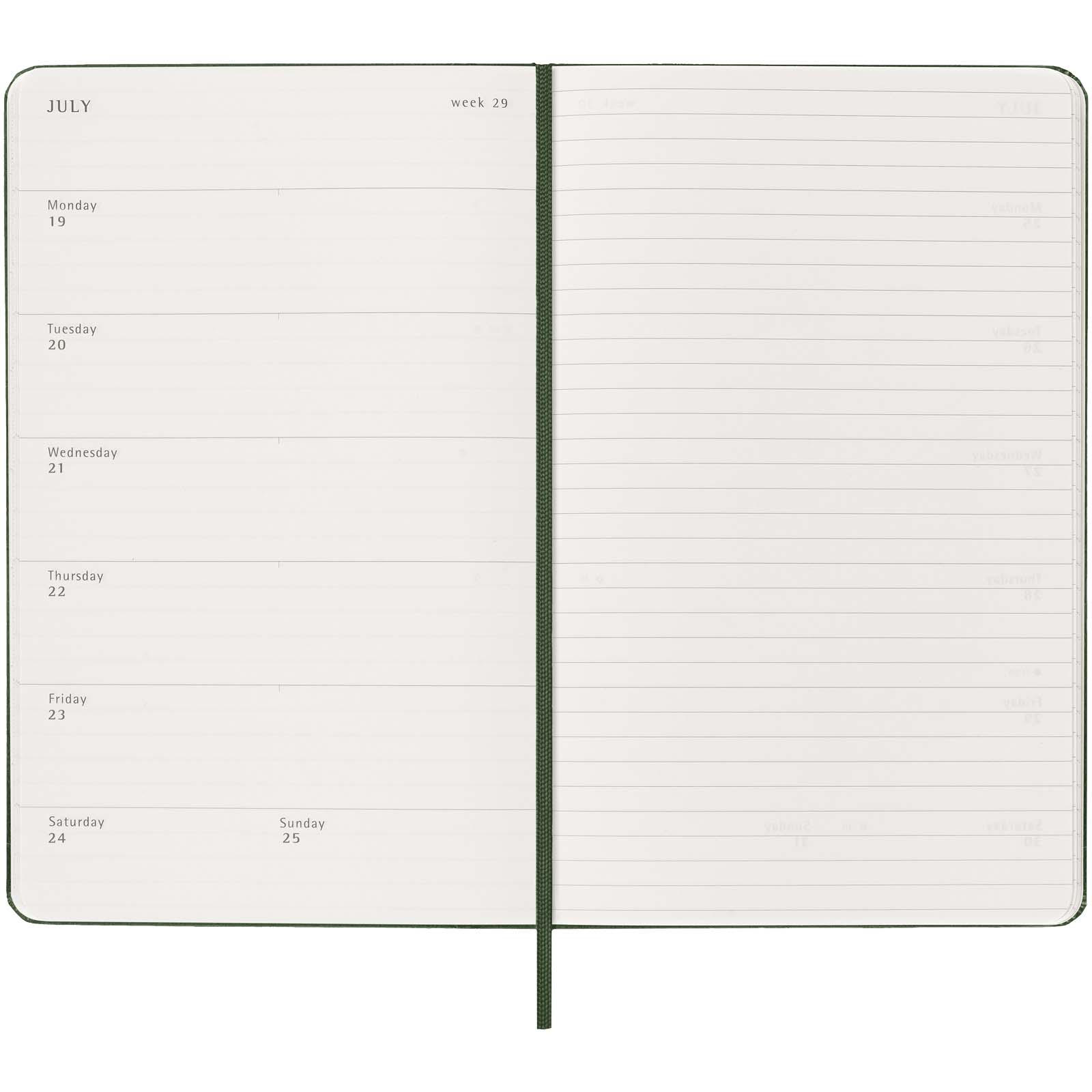 Moleskine Hardcover 12 Monate Wochenkalender L myrtengrün