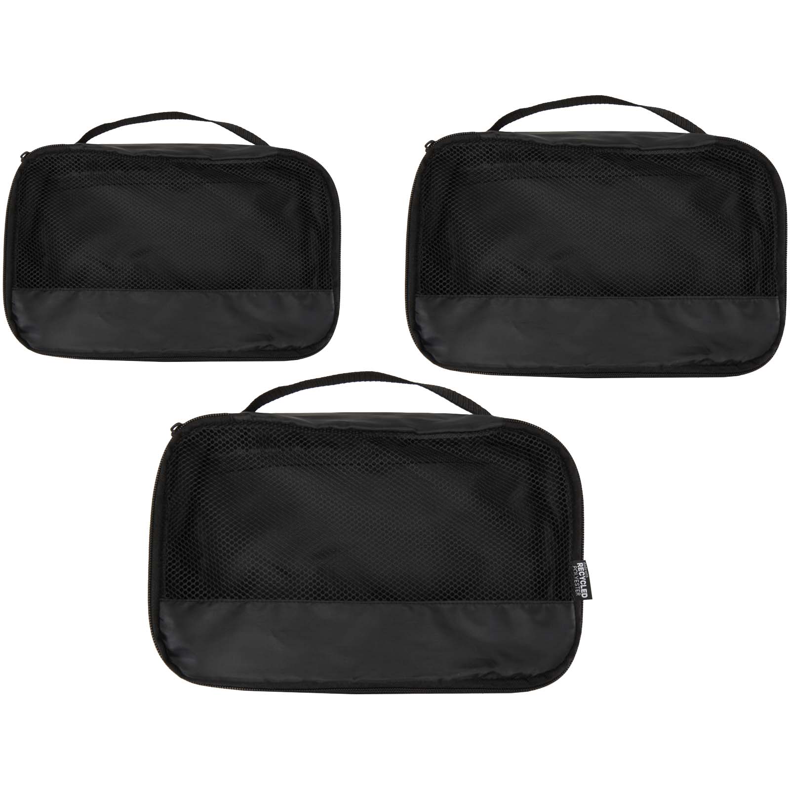 Jet GRS recycelte Packwürfel – 3er-Set schwarz