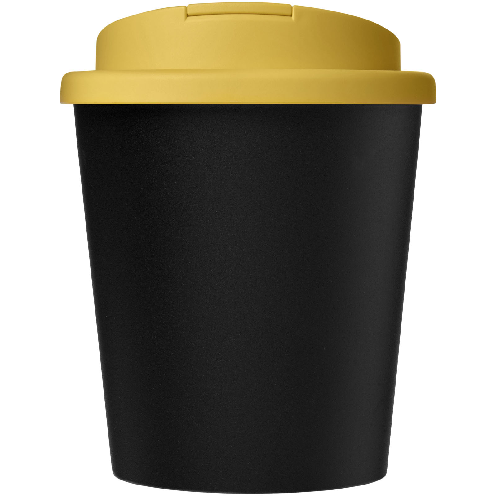 Americano® Espresso Eco 250 ml recycelter Isolierbecher mit auslaufsicherem Deckel schwarz, gelb