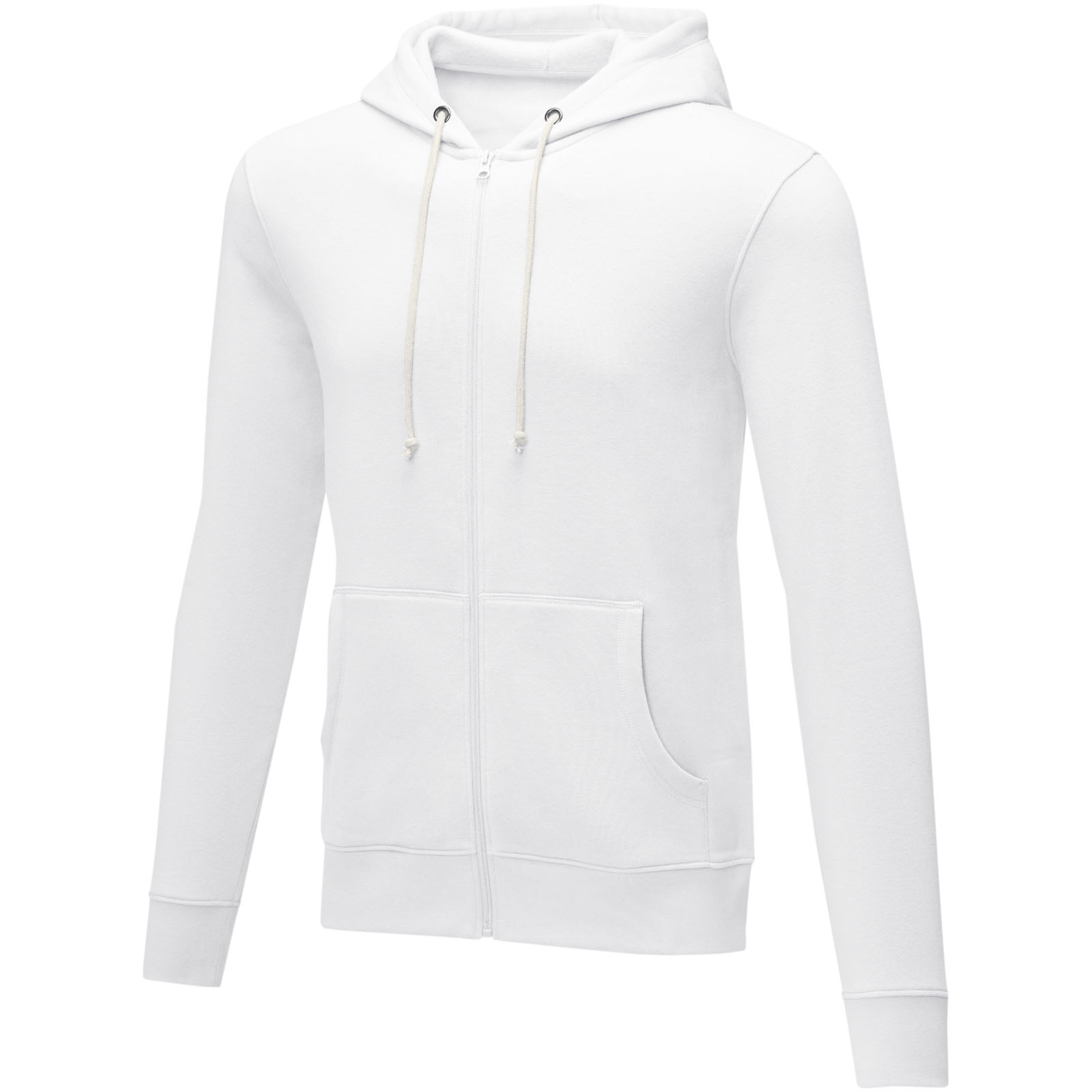 Charon 240 g/m² Herren Kapuzenpullover mit Reißverschluss weiss