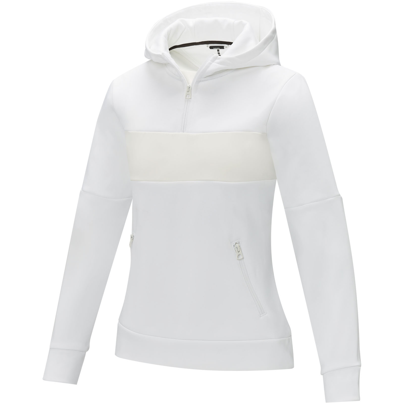 Sayan Kapuzenpullover mit halbem Reißverschluss für Damen weiss