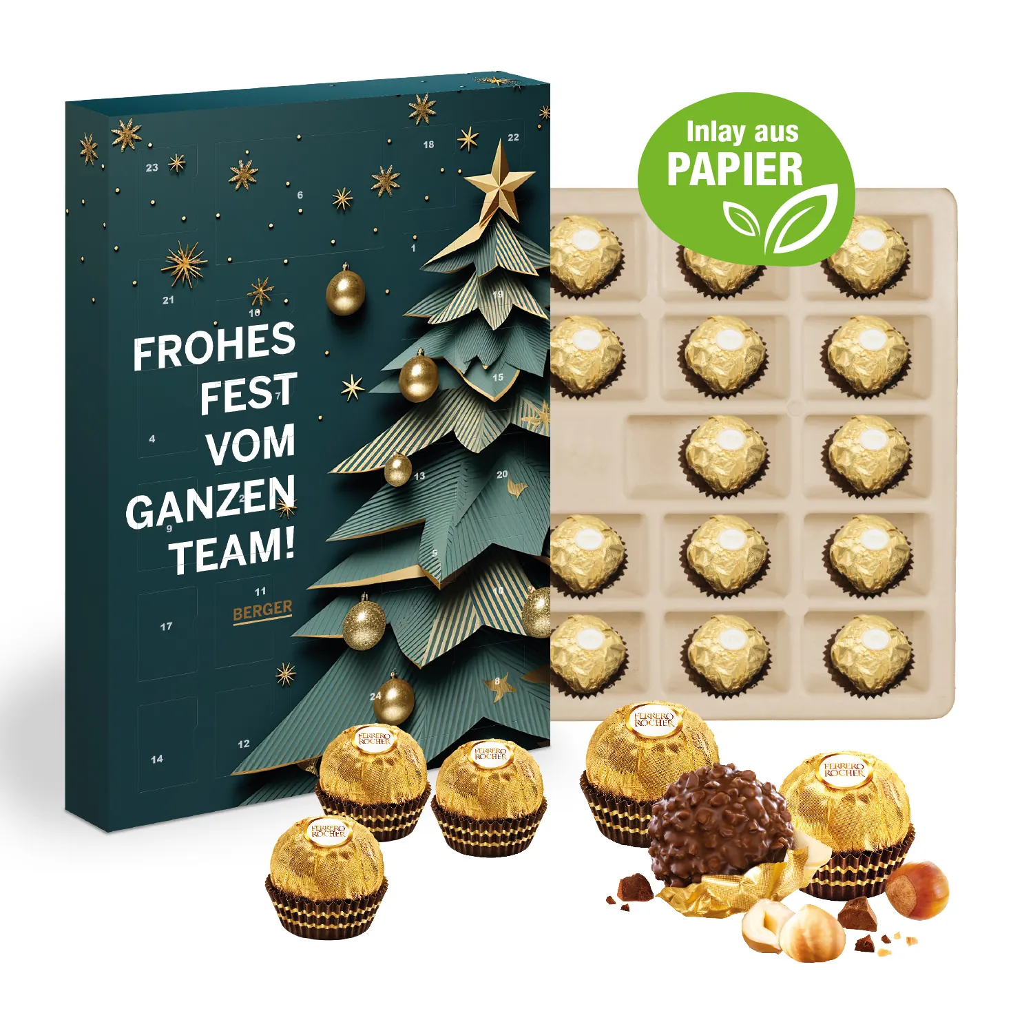 Wand-Adventskalender Ferrero Rocher, Inlay aus Papier