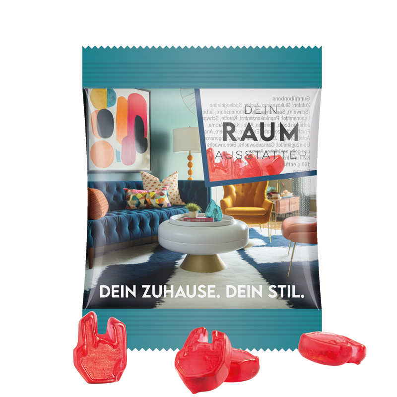Minitüte Sonderform, 10 g, Folie kompostierbar, Trolli Fruchtgummi