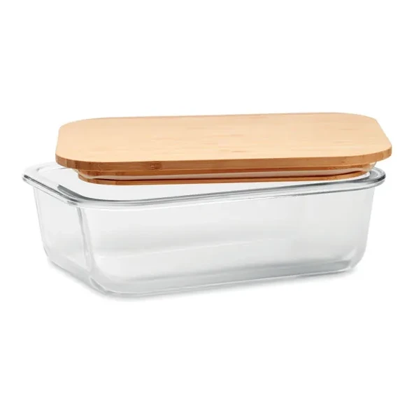 Lunchbox Glas mit Bambus