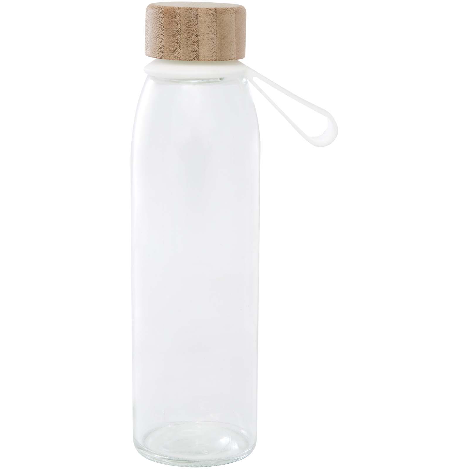 Porto 500 ml Glas-Flasche mit Silikongriff und Bambusdeckel transparent klar