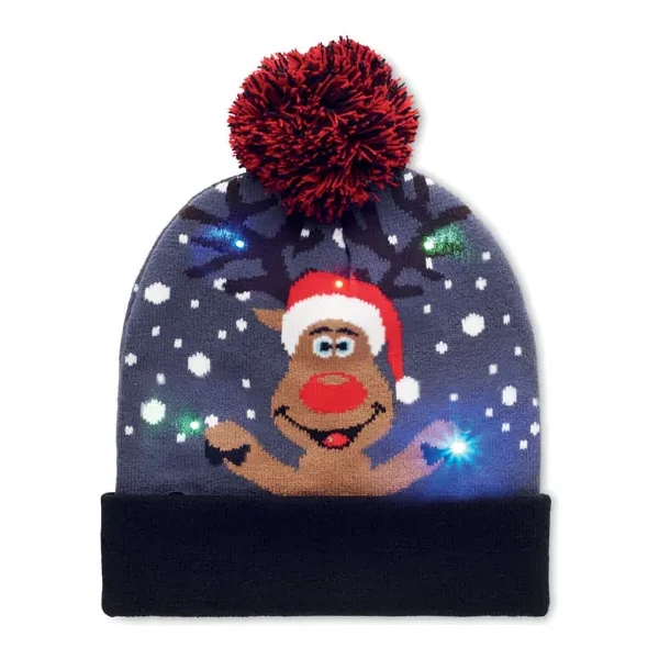 Weihnachtliche Strickmütze LED