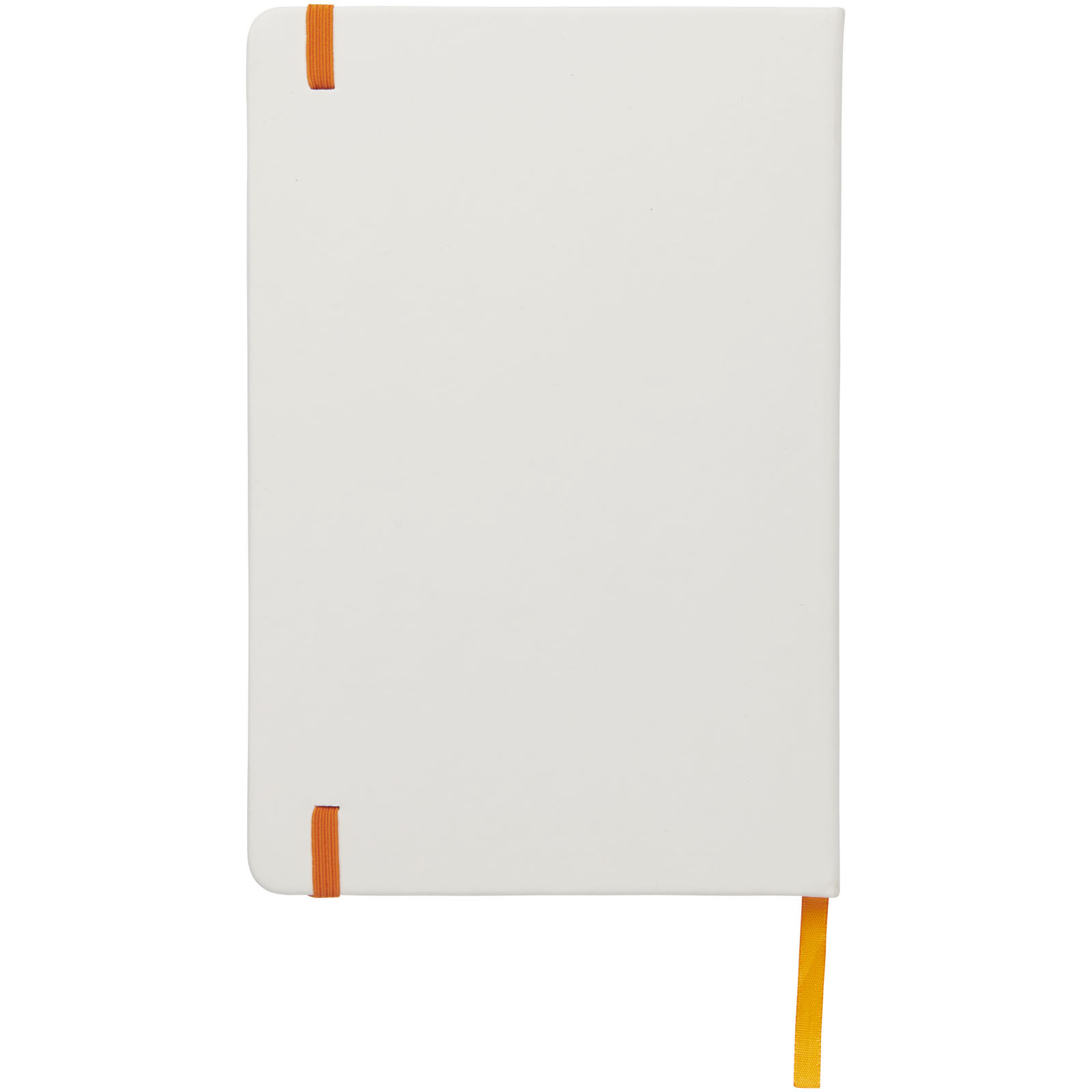 Spectrum weißes A5 Notizbuch mit farbigem Gummiband weiss, orange