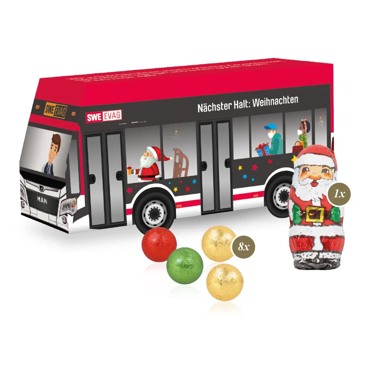 3D Präsent "Bus" mit Fairtrade® Schokolade